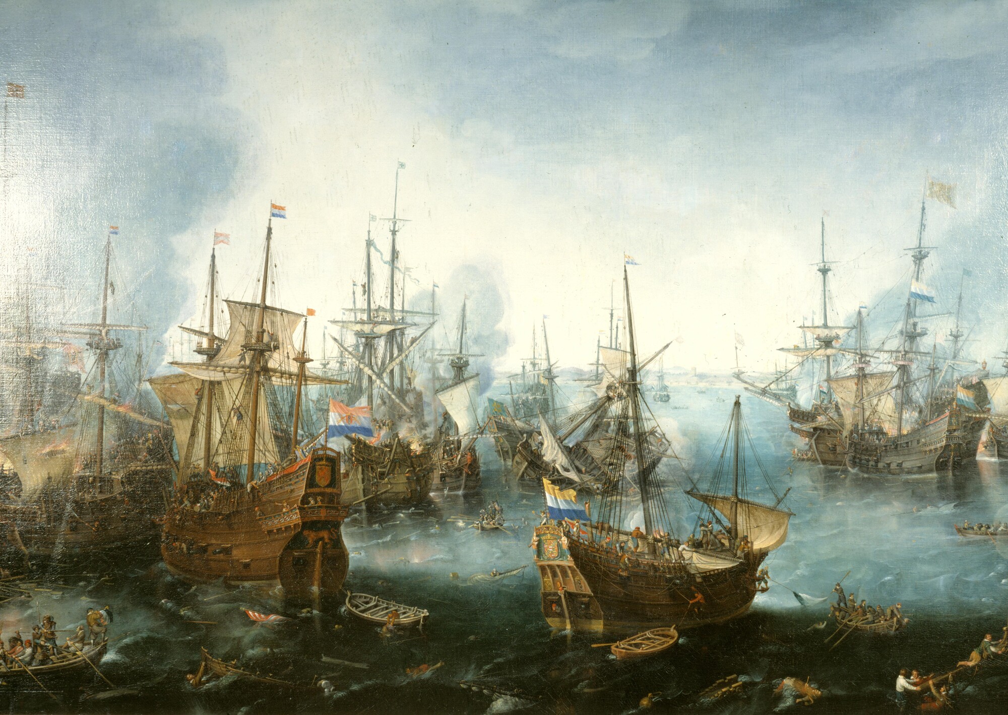 A.0724; De zeeslag bij Gibraltar, 25 april 1607; schilderij