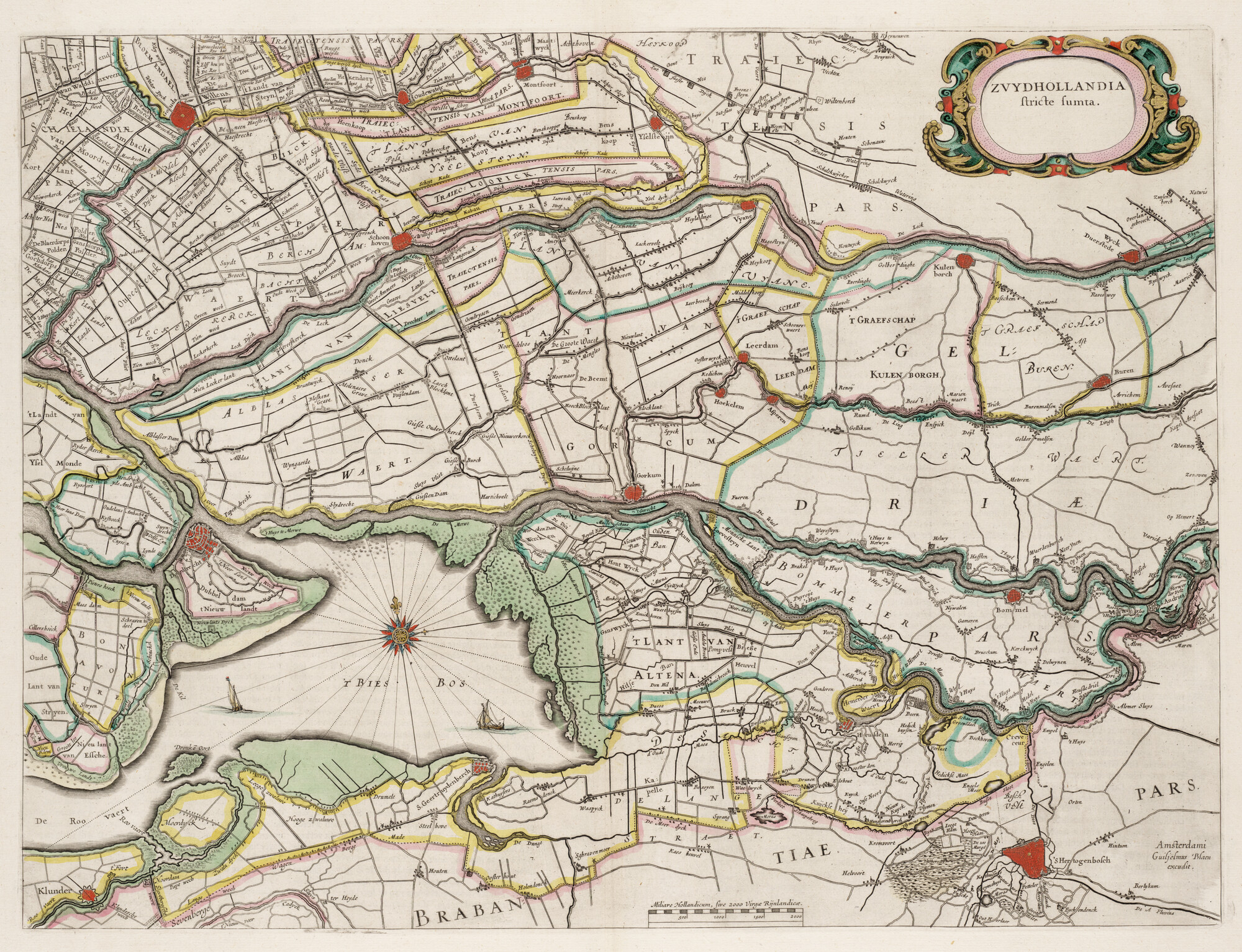 S.1034(03) [kaart 051]; Kaart van het zuidelijk gedeelte van Zuid-Holland; landkaart