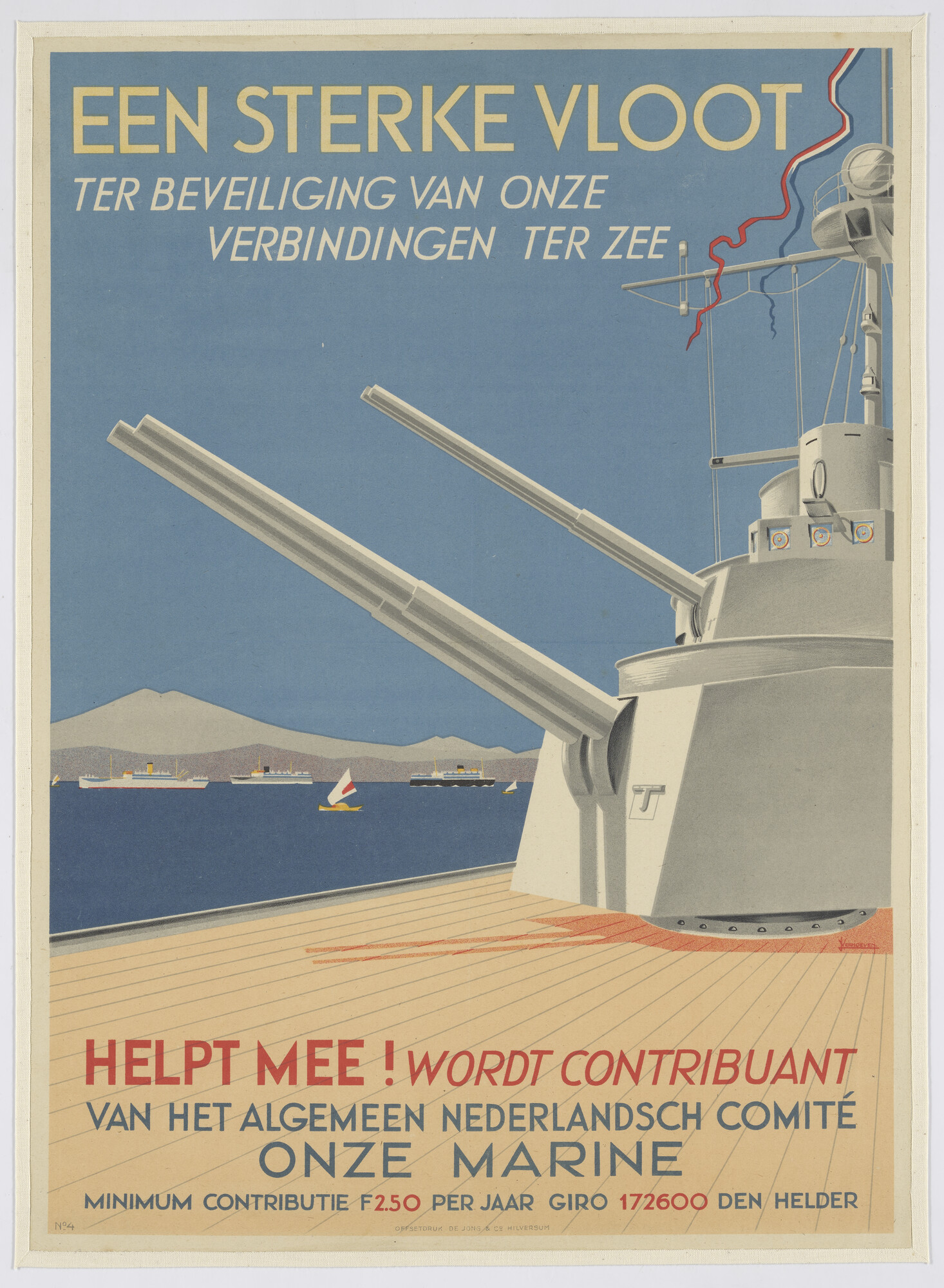 A.5755(02); 'Helpt Mee! wordt contibuant van het Algemeen Nederlandsch Comité Onze; affiche