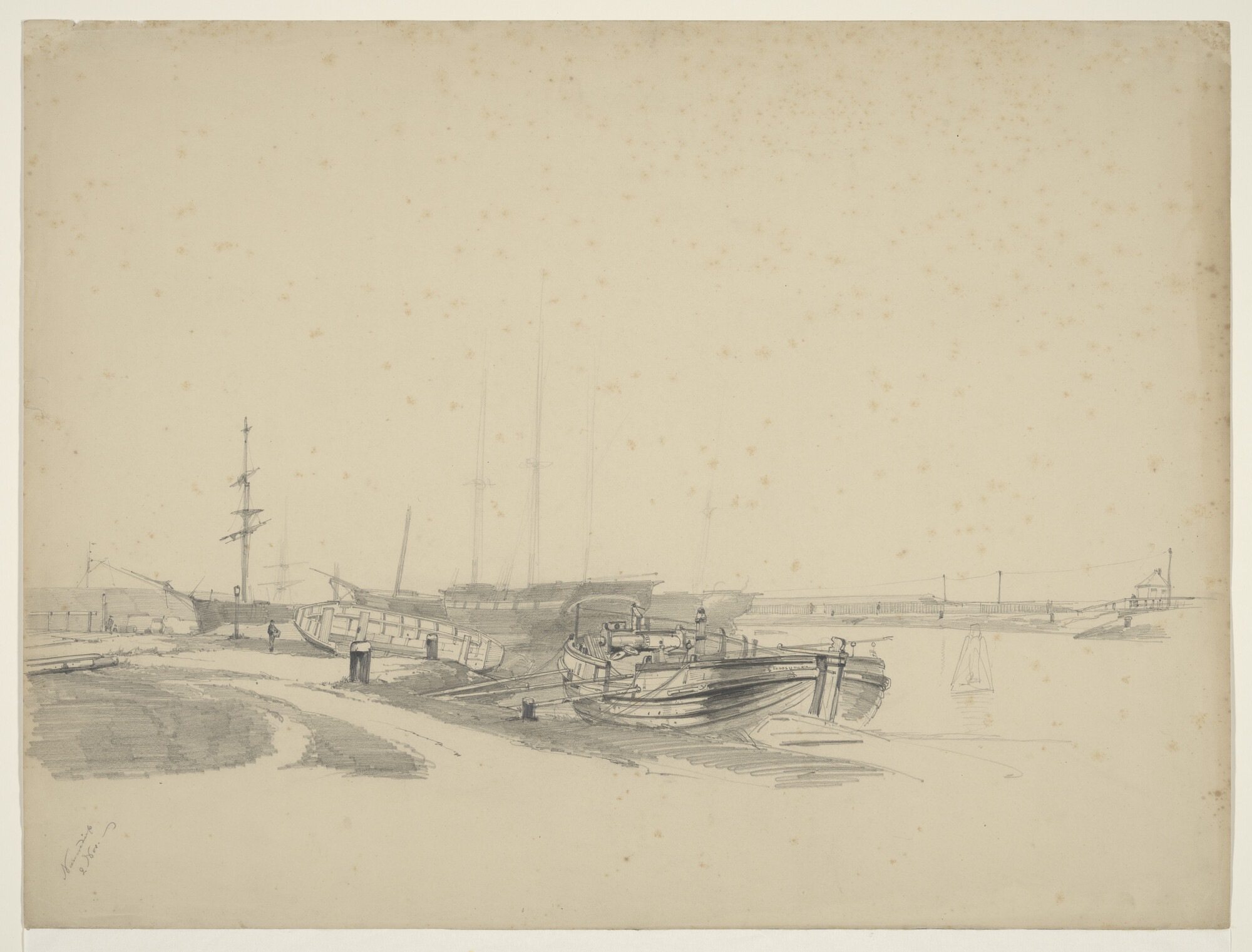 A.1136(02)d; De haven van het Nieuwe Diep te Den Helder; tekening