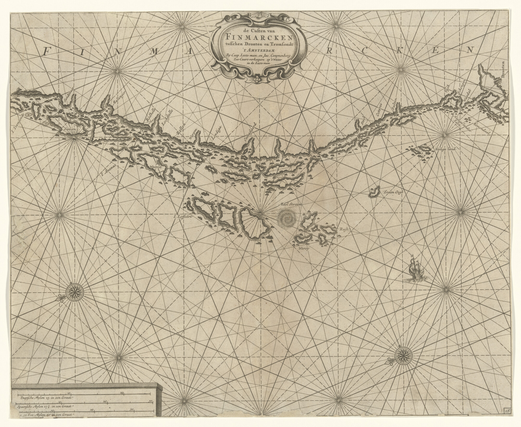 S.1072(02)26; Zeekaart van de kusten van Finmarken tussen Trontheim en Tromfondt; zeekaart