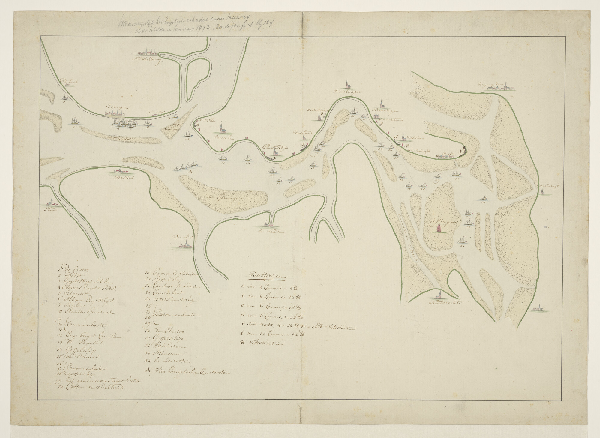 1996.1504; Kaart van de Schelde; tekening