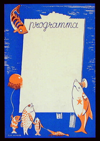 1994.4481; Blanco kaart voor programma zoals gebruikt bij feesten aan boord van schepen van de SMN; menukaart