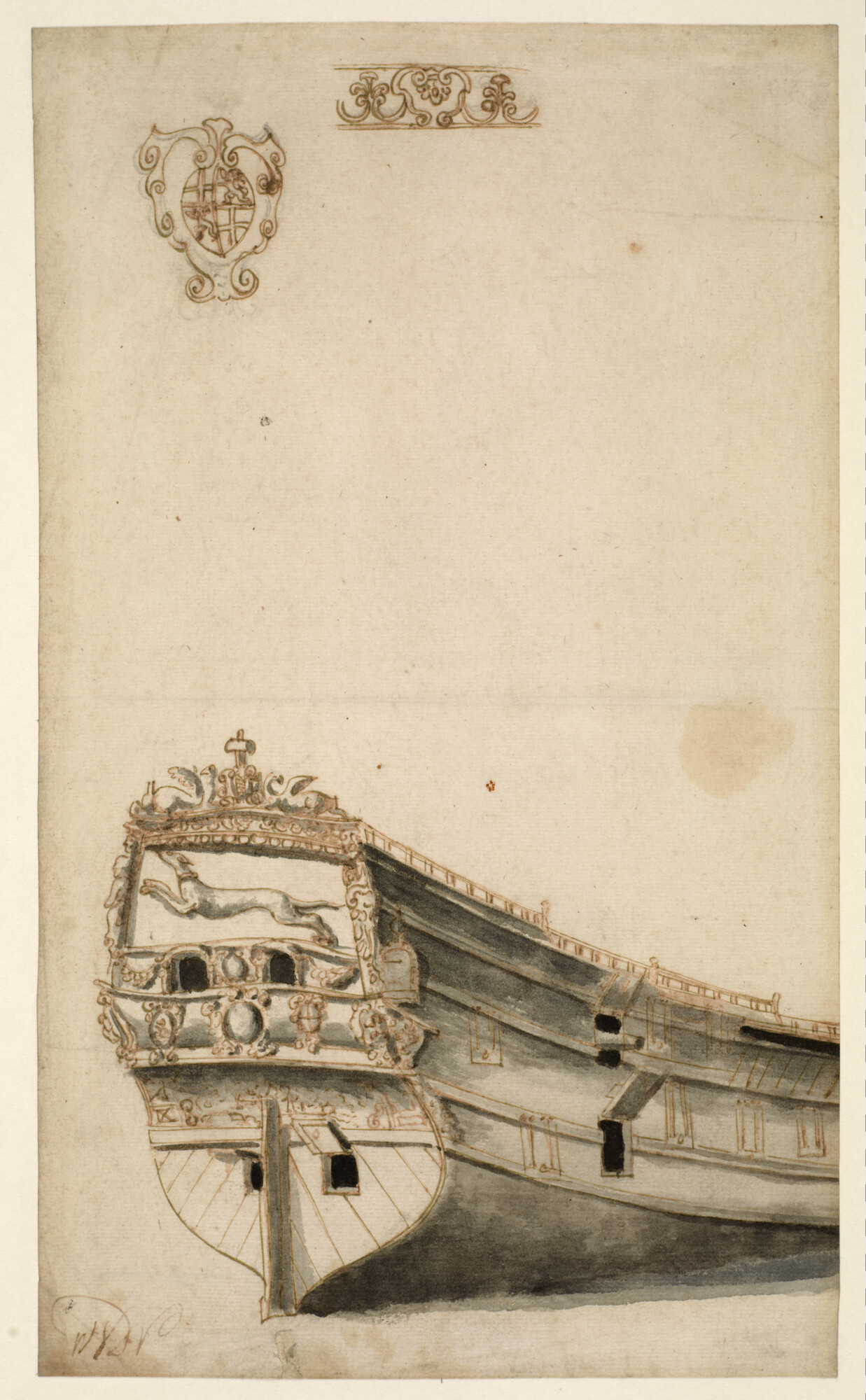 A.0149(0168); Het schip de Windhond; tekening