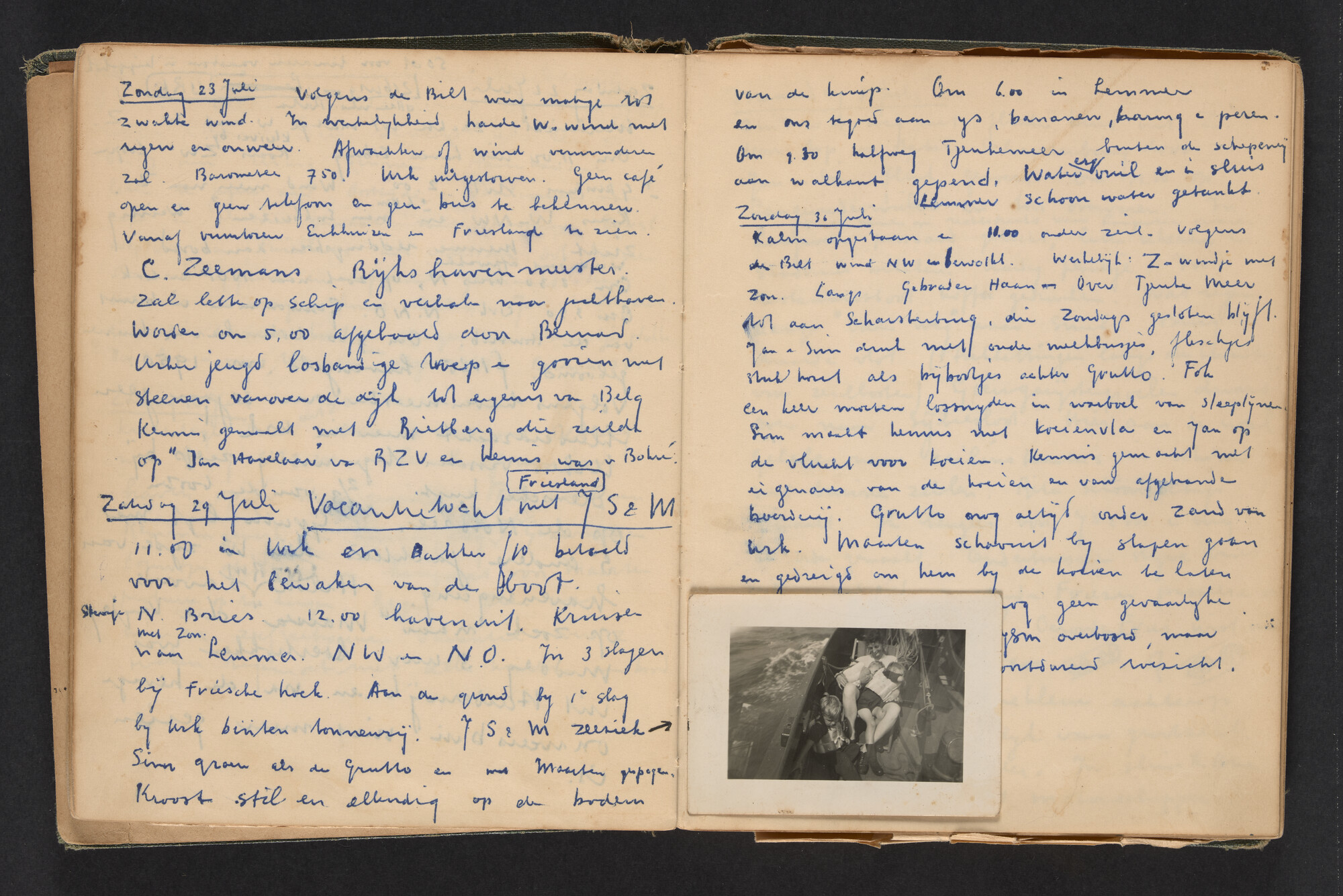 2017.0790; Logboek c.q. fotoalbum van reizen met zeeschouw Grutto in Nederland, 1949-1951; logboek