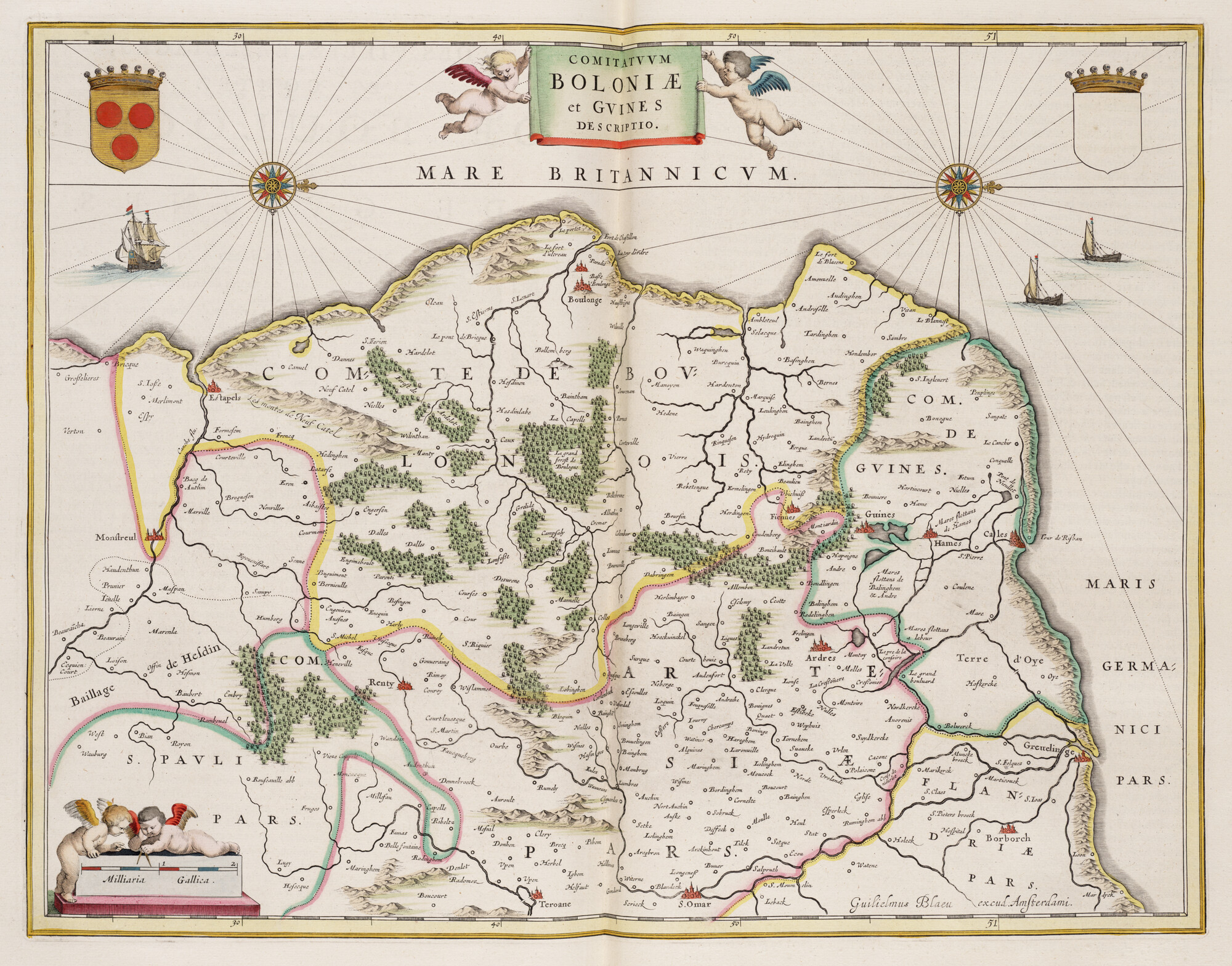 S.1034(13) [kaart 019]; Kaart van Boulogne en omgeving; landkaart
