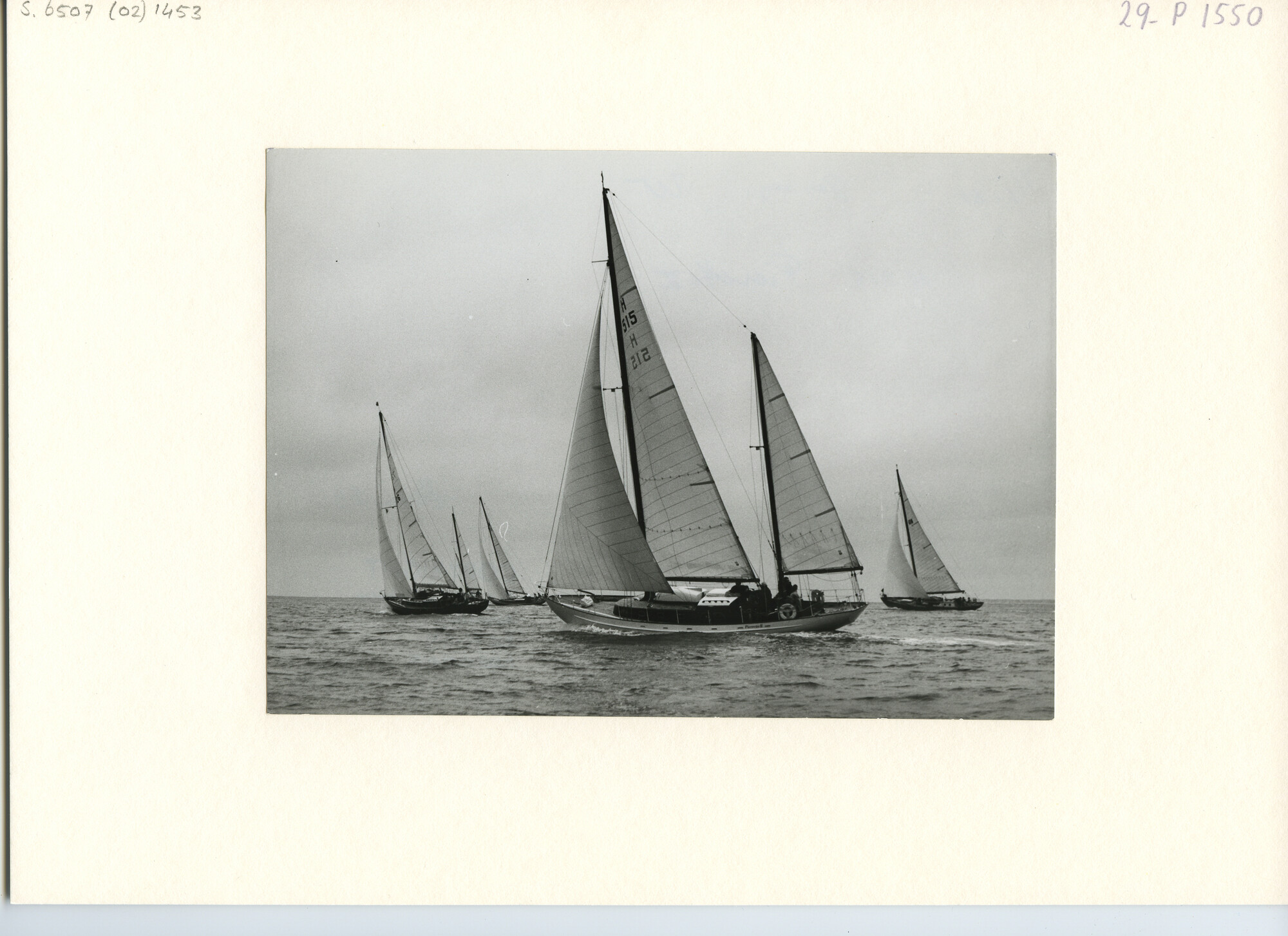S.6507(02)1453.06; Zwart-wit foto van de start RORC-klassen I + II voor de Haaksrace; foto