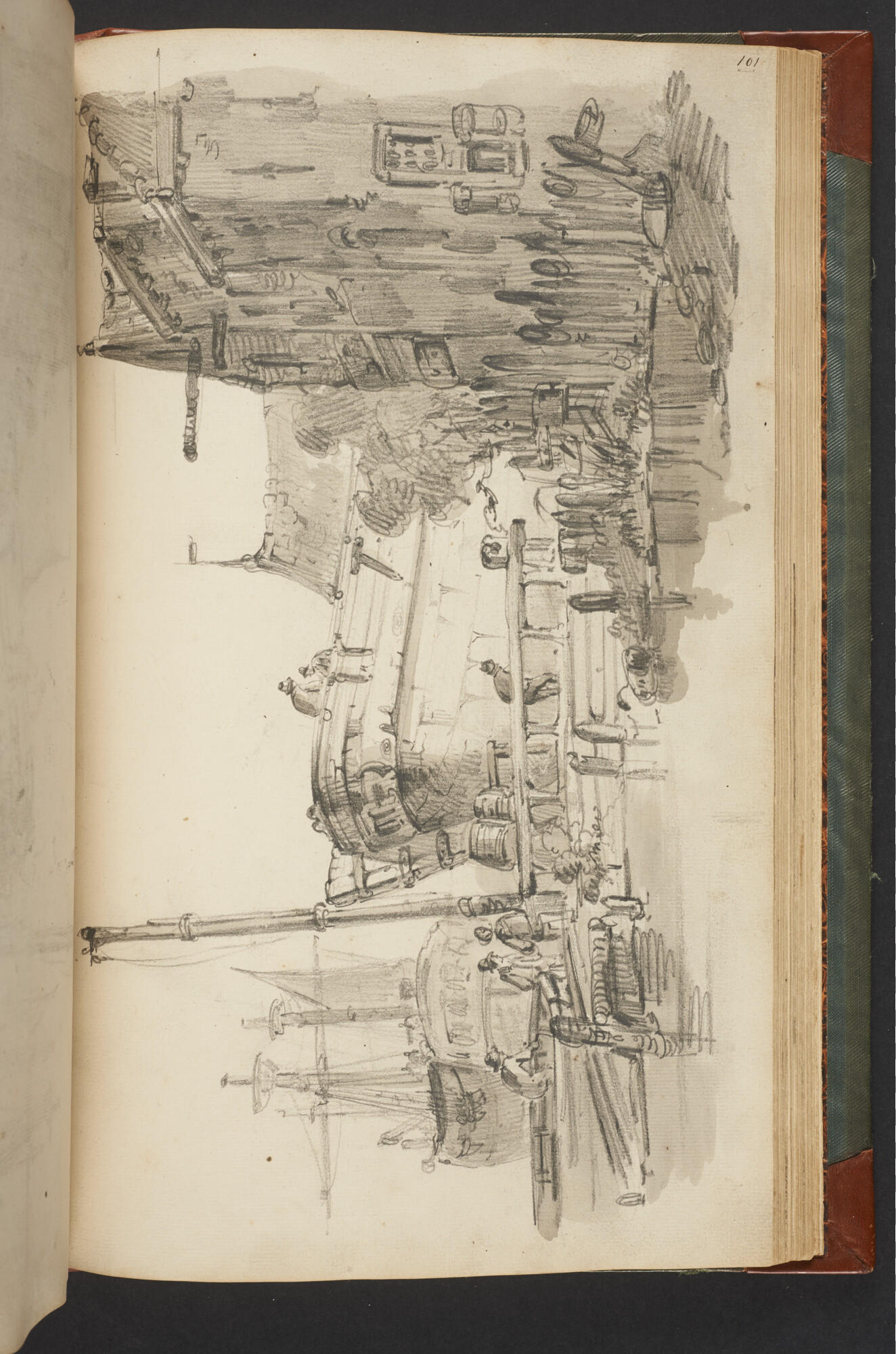 A.3222; Schetsboek met tekeningen door Albertus van Beest en Louis Meijer; schetsboek