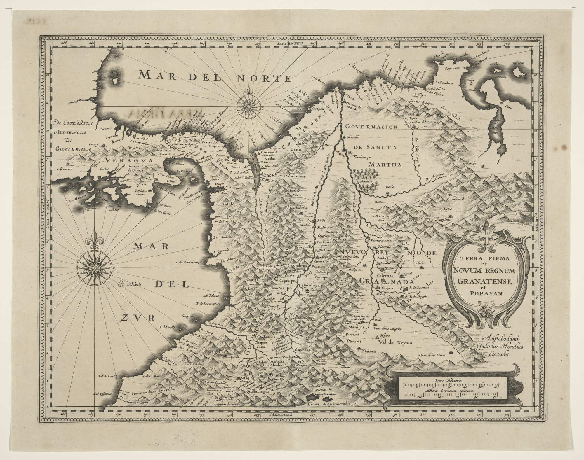 A.0145(211)043; Kaart van het noordwestelijk deel van Zuid-Amerika (Brazilië, Columbia, Chili); landkaart