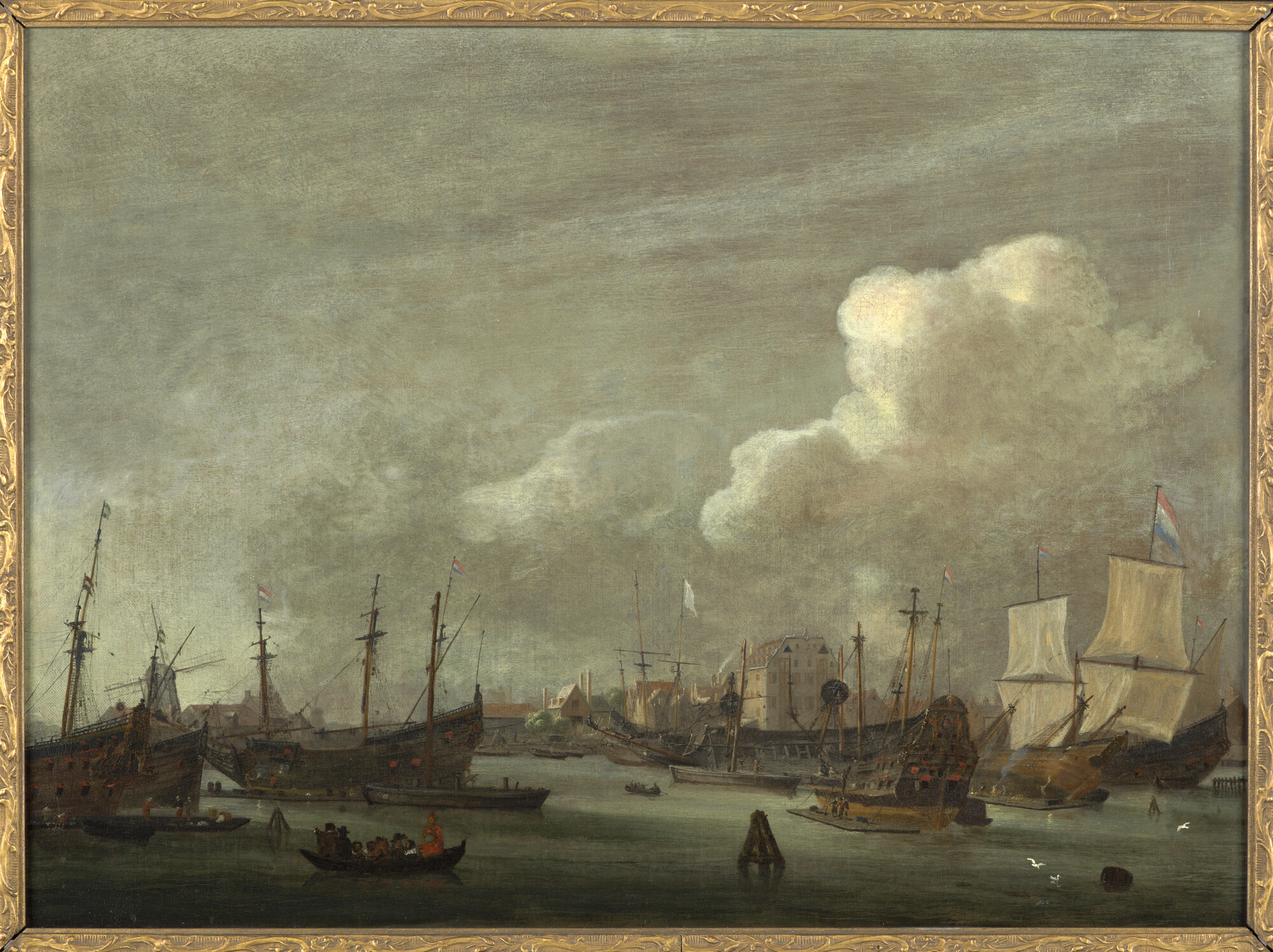 A.0076(01); De Buitenkant te Amsterdam, gezien vanaf het IJ; schilderij