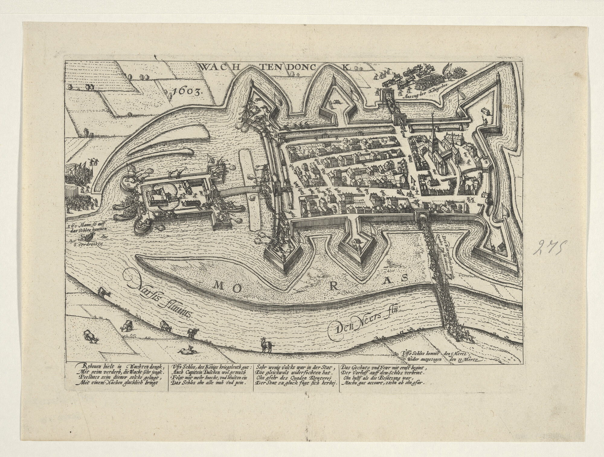 A.0145(027)340; Belegering van Grave door Maurits, 1602; prent