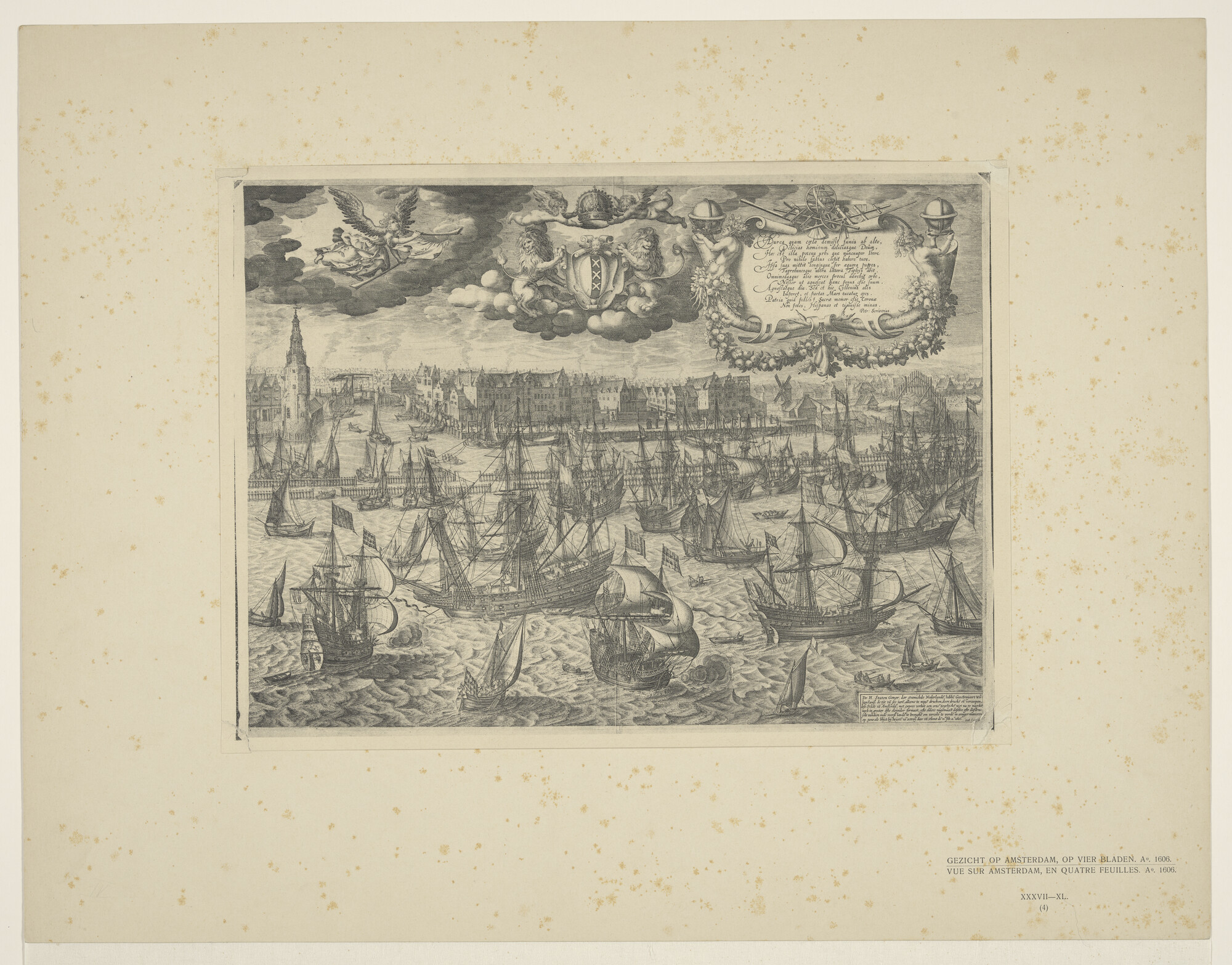A.0582(04)4; Reproductie van deel 4 van 4 van een profiel van Amsterdam uit 1606; prent