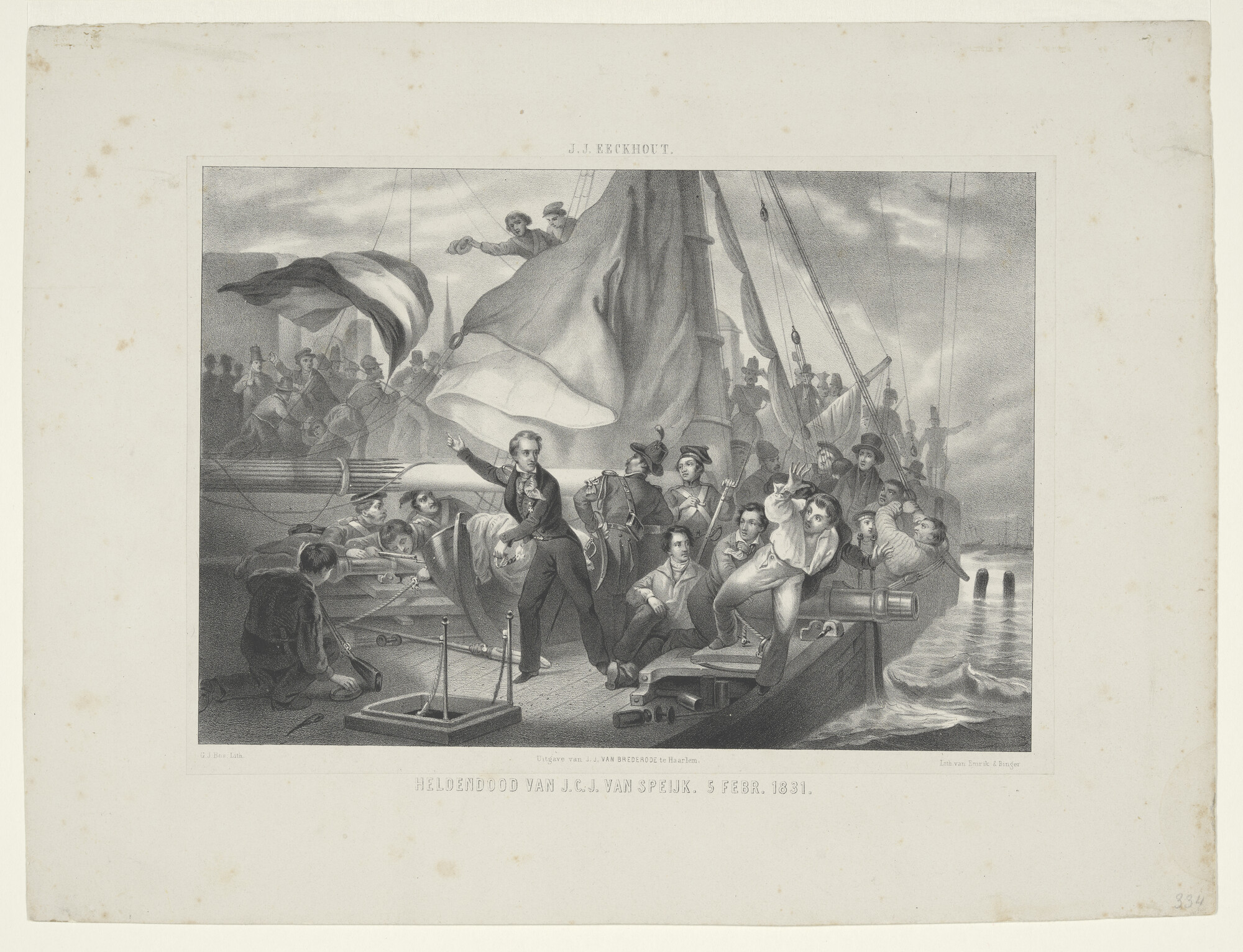 B.0209(17)13b; Het overrompelen van het schip van Van Speyk; prent