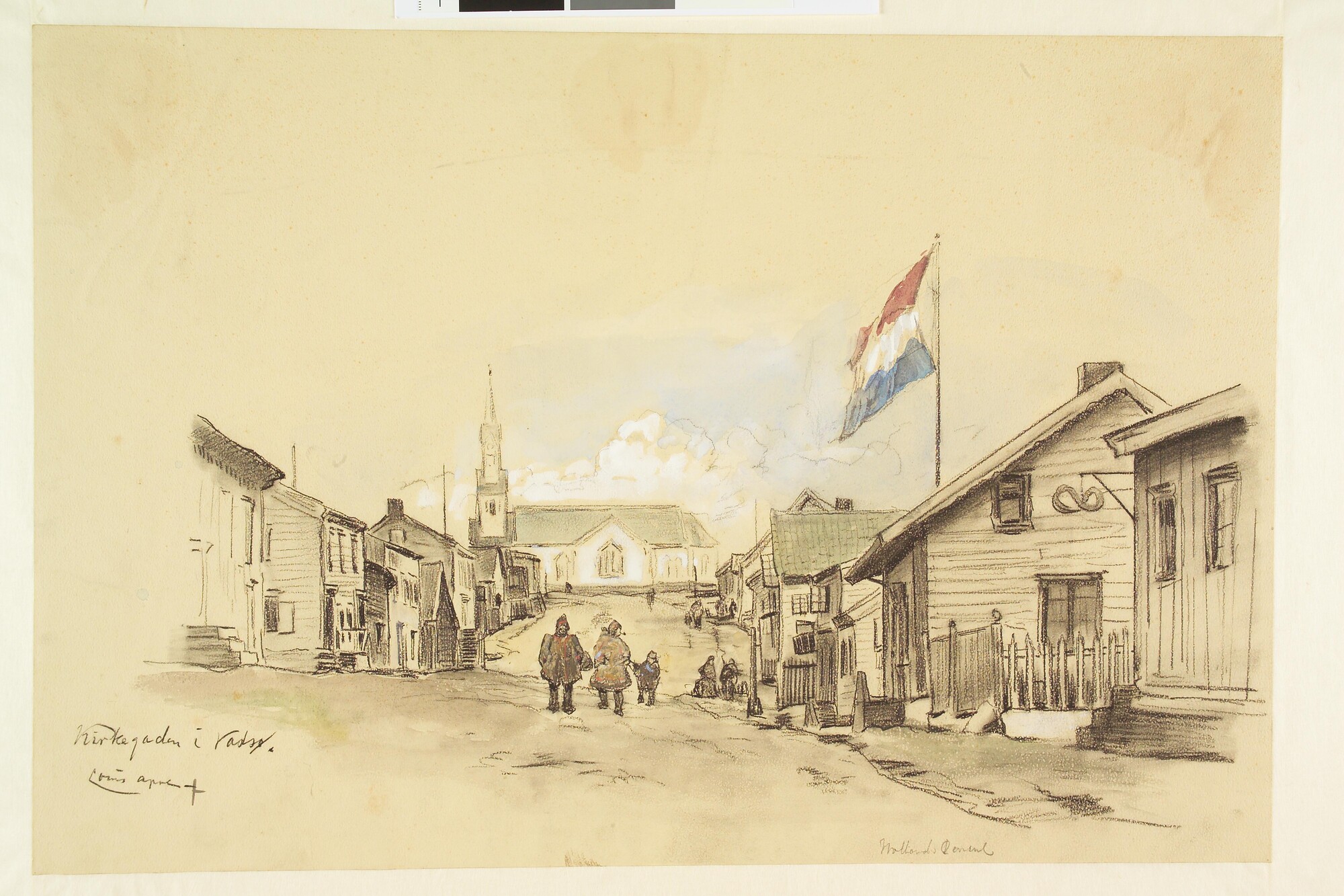 S.0394(10); De 'Kirkegaden' in Vadsö; tekening