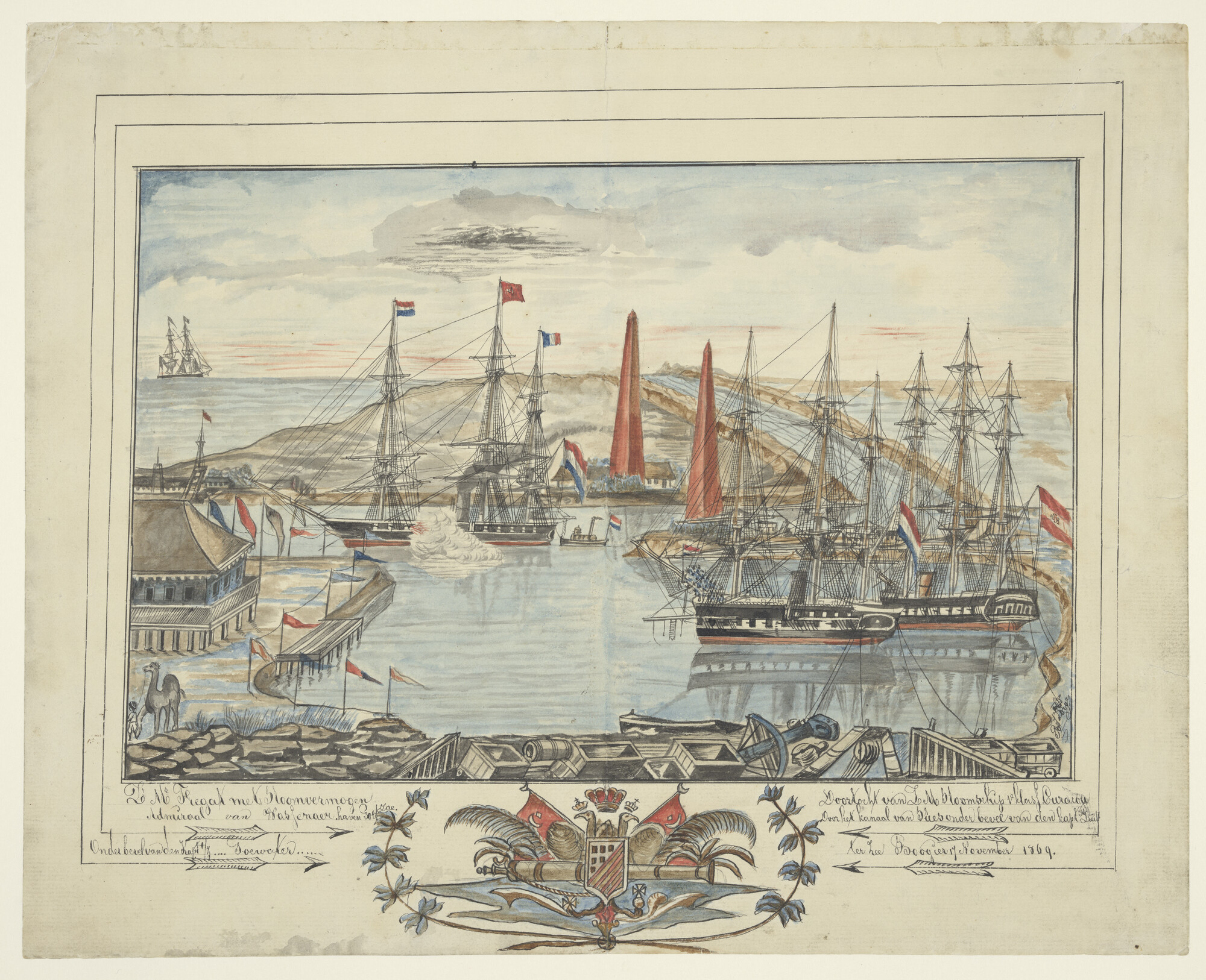 1995.1906; Het fregat met stoomvermogen Zr.Ms. 'Admiraal van Wassenaer'; tekening