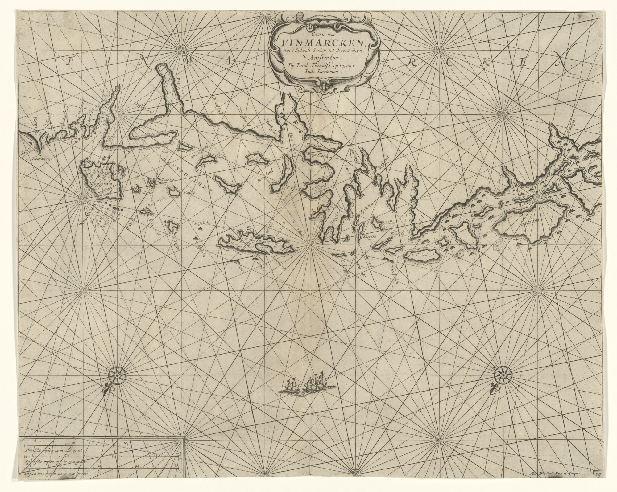 S.1072(02)12; Zeekaart van Finmarken van het eiland Sanien tot Noord Kyn; zeekaart