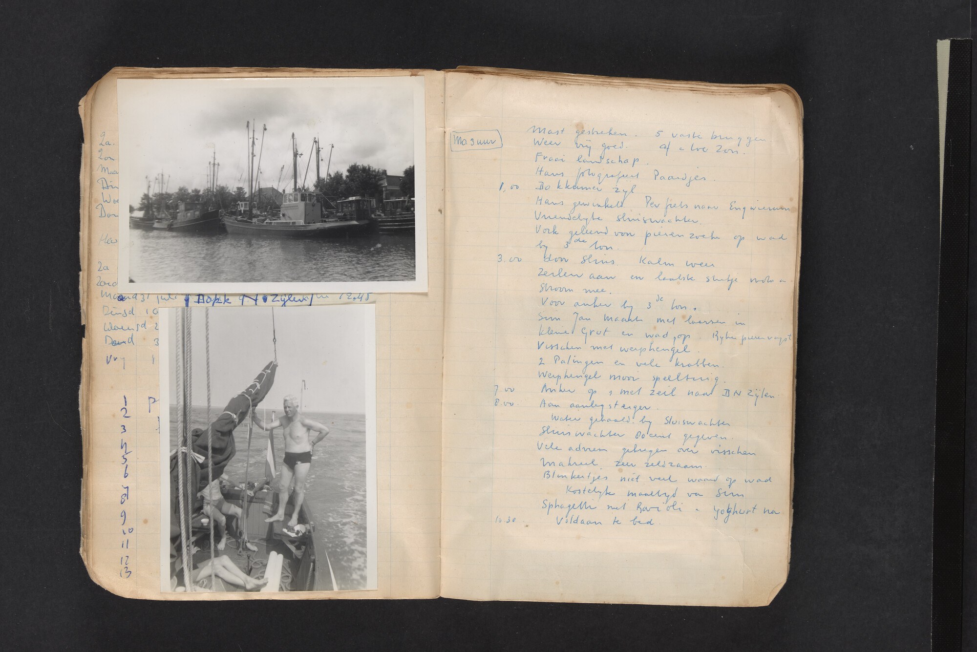 2017.0794; Logboek c.q. fotoalbum van reizen met zeeschouw Grutto in Nederland, 1961-1962; logboek