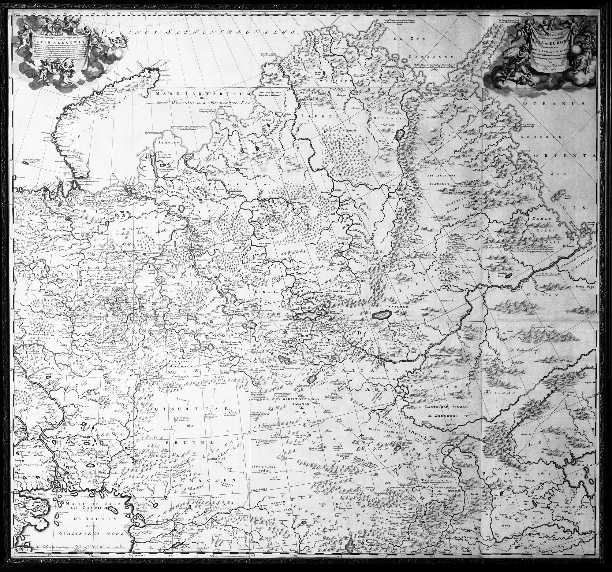 A.1109; Wandkaart van het noordelijk en oostelijk deel van Azie en Europa, van Nova Zembla tot China; wandkaart