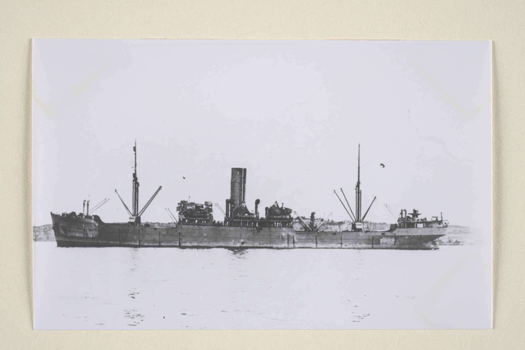 1995.5446; Het vrachtschip ms. 'Melampus', van de Nederlandsche Stoomvaart Maatschappij "Oceaan"; foto