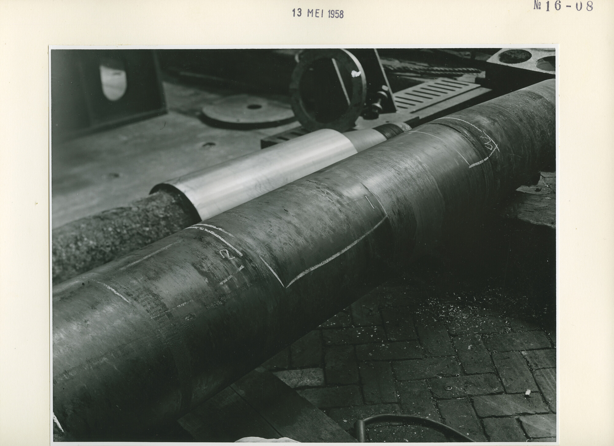 S.5444(3291)08; Foto van scheuren in de schroefas van de Baron Cawdor; foto