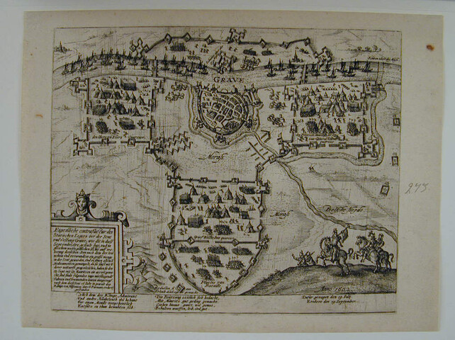 A.0145(027)339; Grave aan de Maas door Maurits ingenomen, 19 september 1602; prent