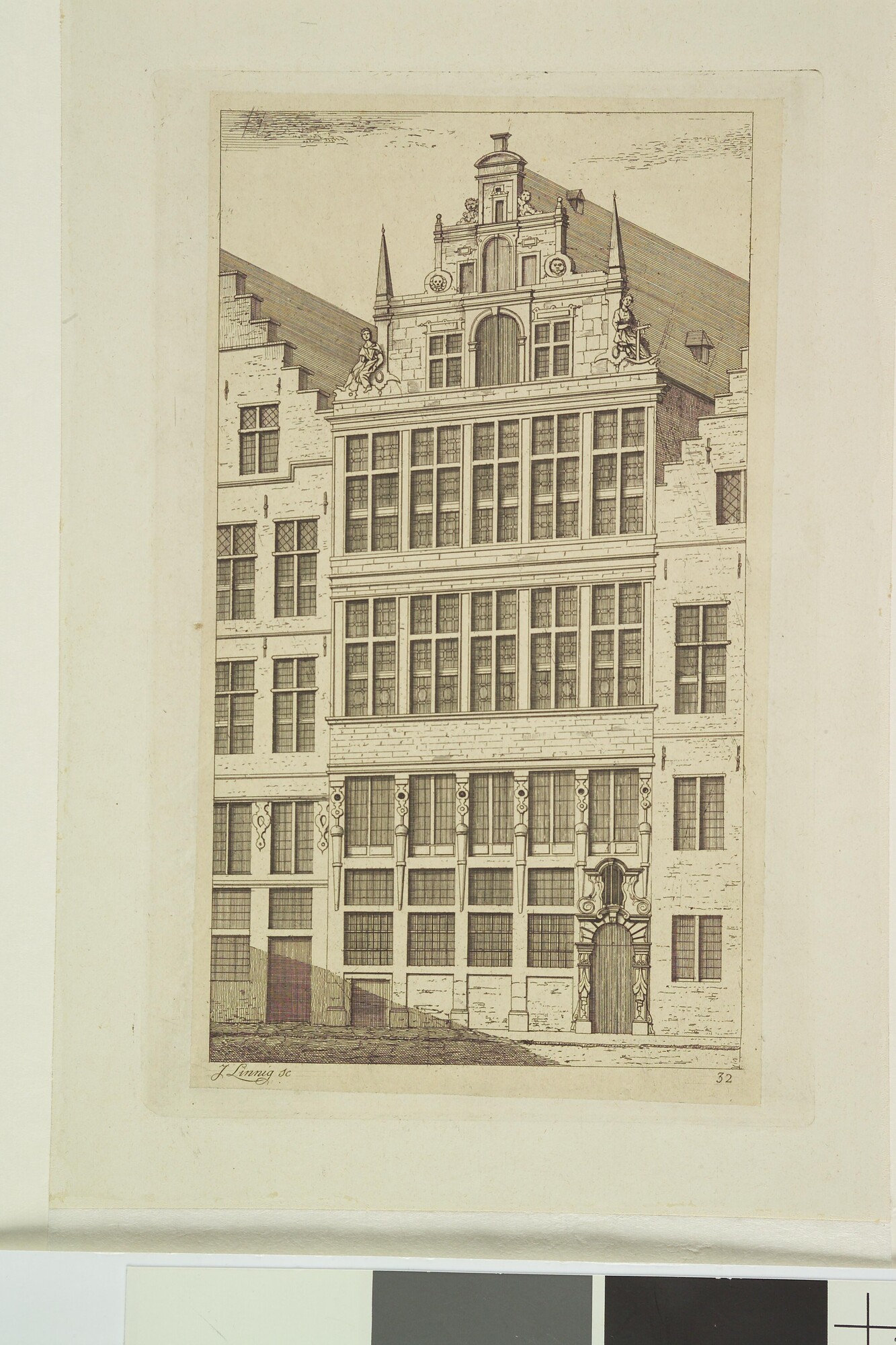 S.0216(56); Het huis van het Schippersgilde te Antwerpen; prent