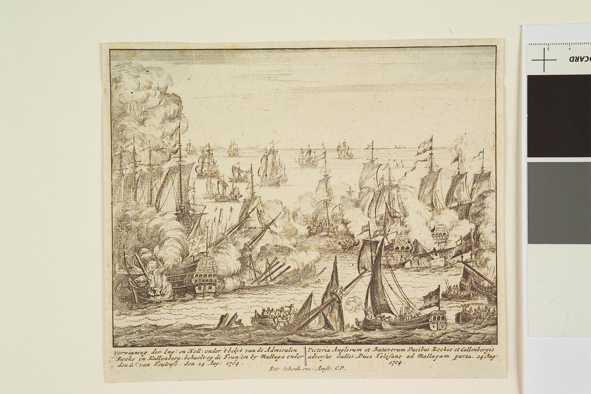A.2224(02) [nr 0002]; Zeeslag tussen de Engels-Nederlandse vloot en de Franse vloot bij Malaga; prent
