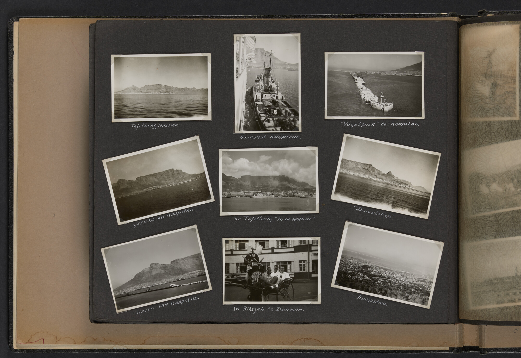 2021.0010; Fotoalbum van Joost Ossewaarde, radiotelegrafist, van reizen op diverse schepen van 1953 t/m 1958; fotoalbum