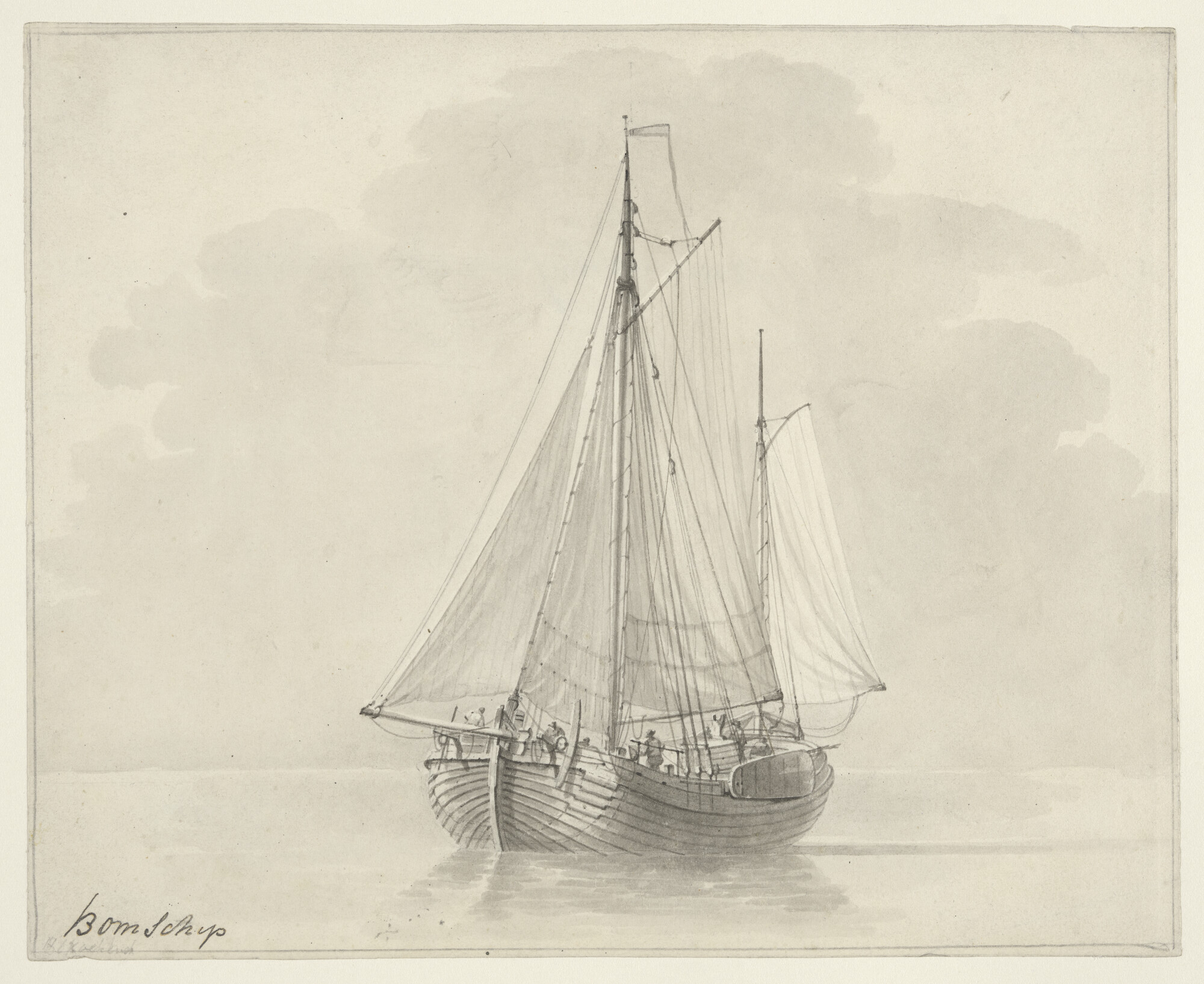 A.0149(0616); Tekening van een bomschip; tekening