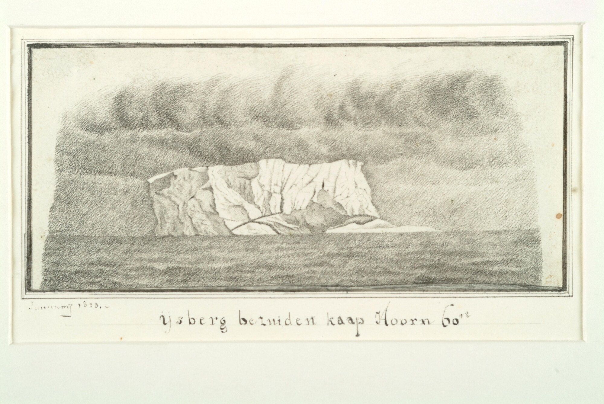 1999.0603; Een ijsberg bezuiden Kaap Hoorn; tekening