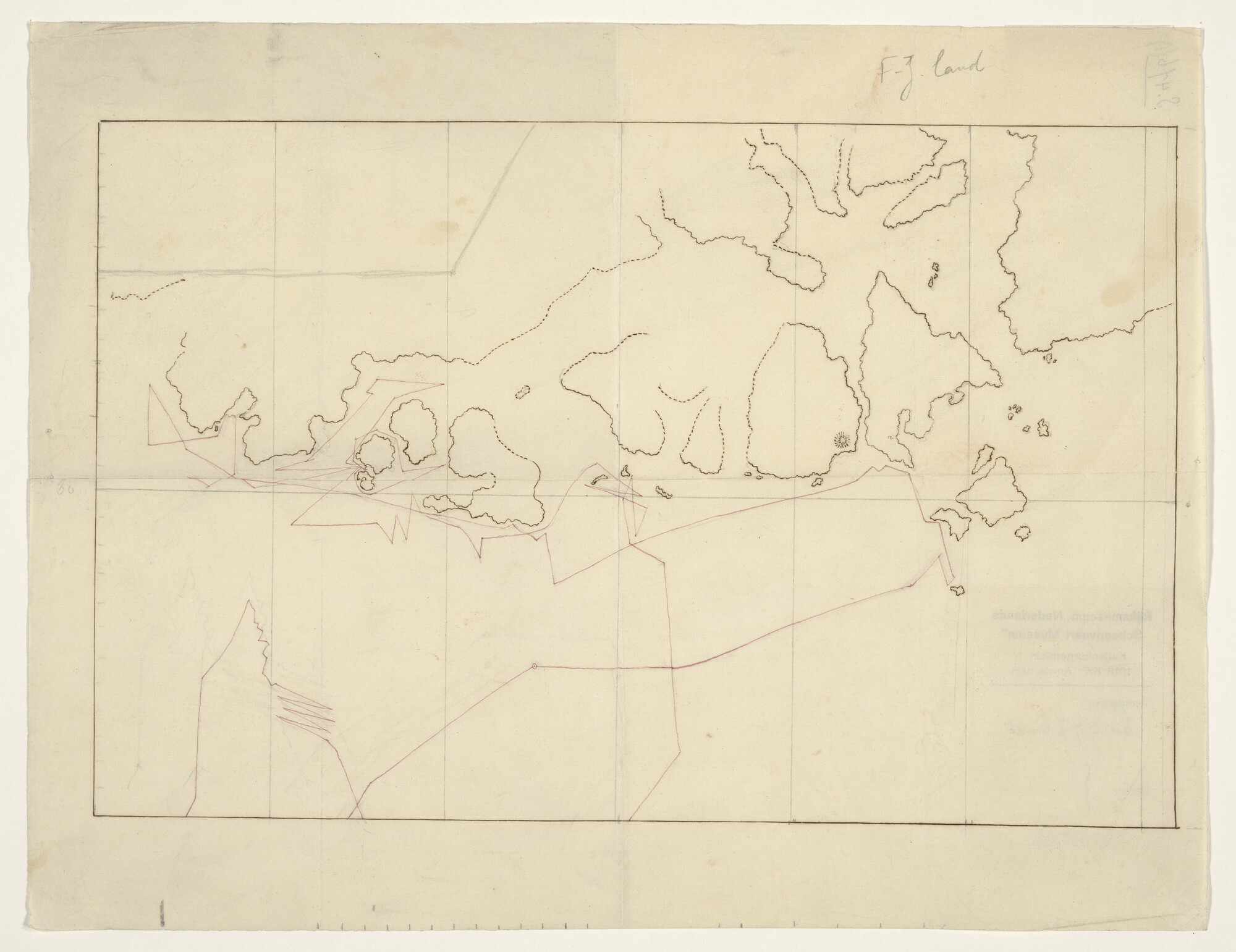 S.0476(01)02; Handschriftkaartje van Frans Joseph Land; poolkaart