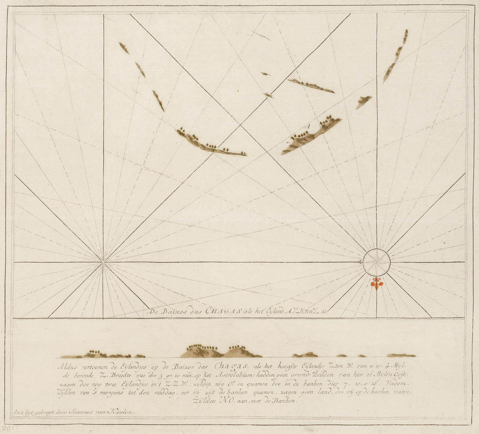 B.0032(109)6 [kaart 055]; Zeekaart van een van de Chagos eilanden; zeekaart