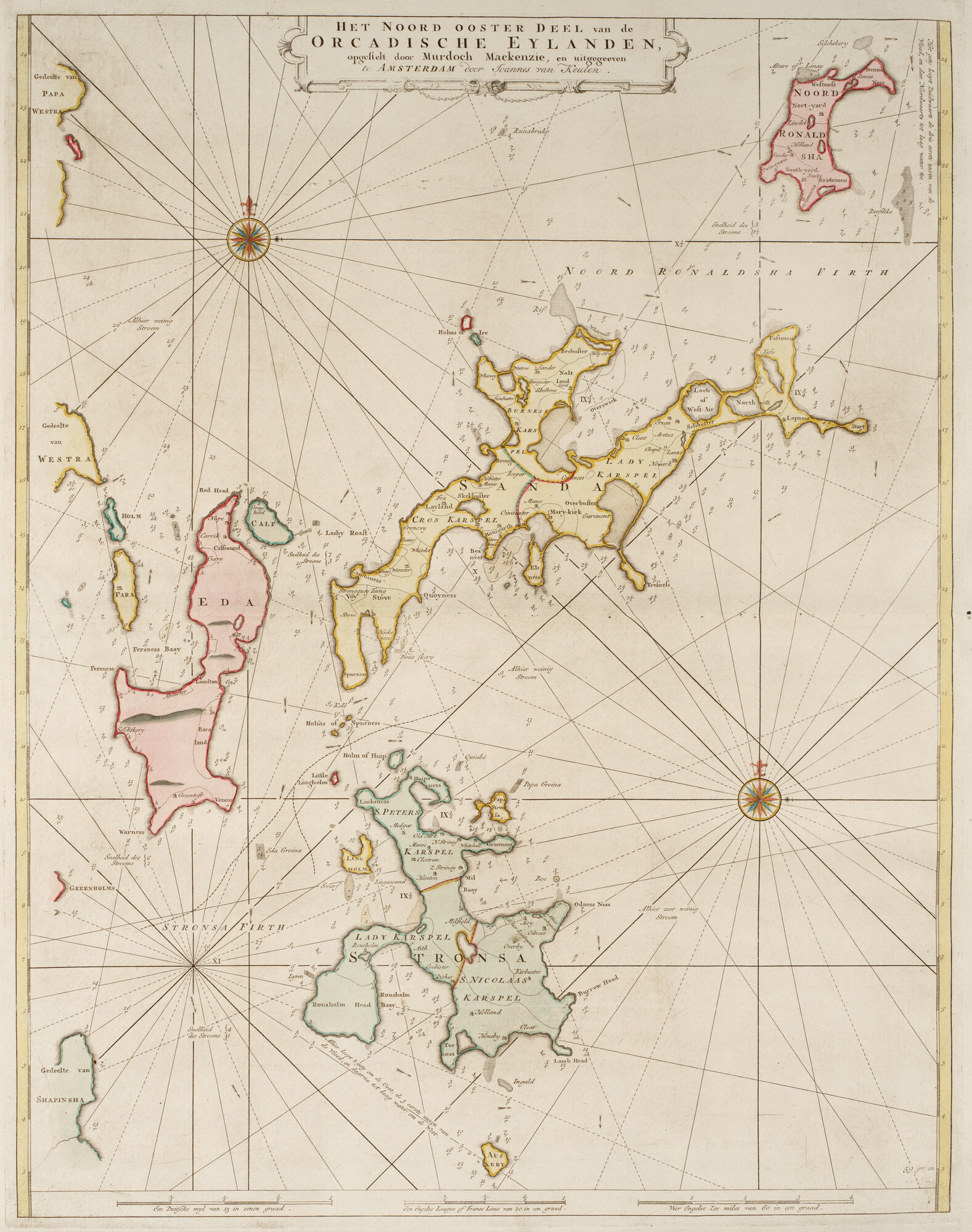 B.0032(109)1 [kaart 077]; Kaart van het noordoosten van de Orkney-eilanden; kaart