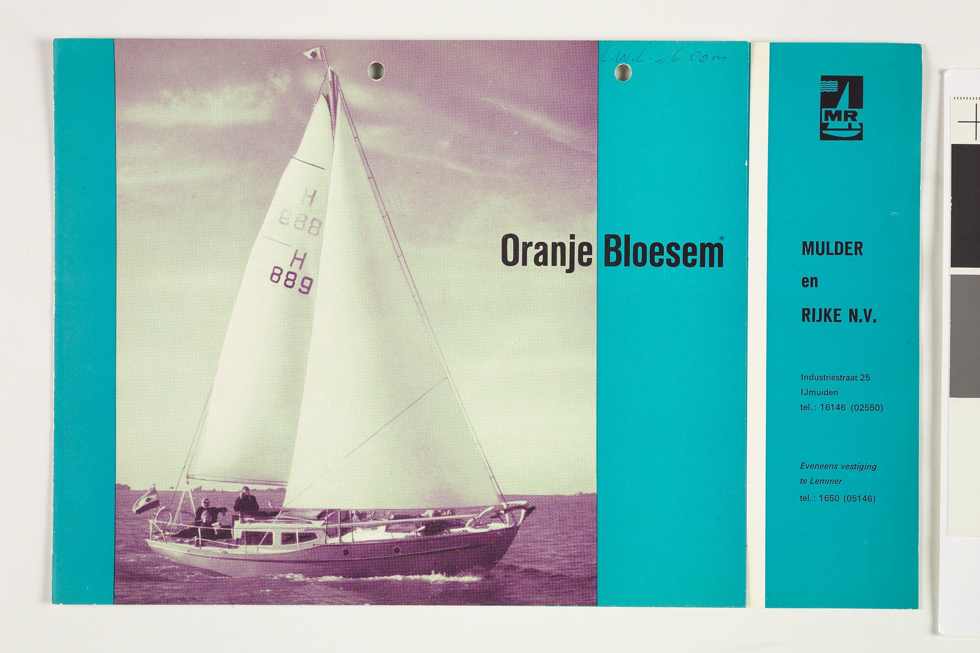 2002.0107; Stukken over het in serie gebouwde polyester glasvezel toer/wedstrijd zeiljacht 'Orange Blossom', opdr. nr. 19960 [...]; typoscript