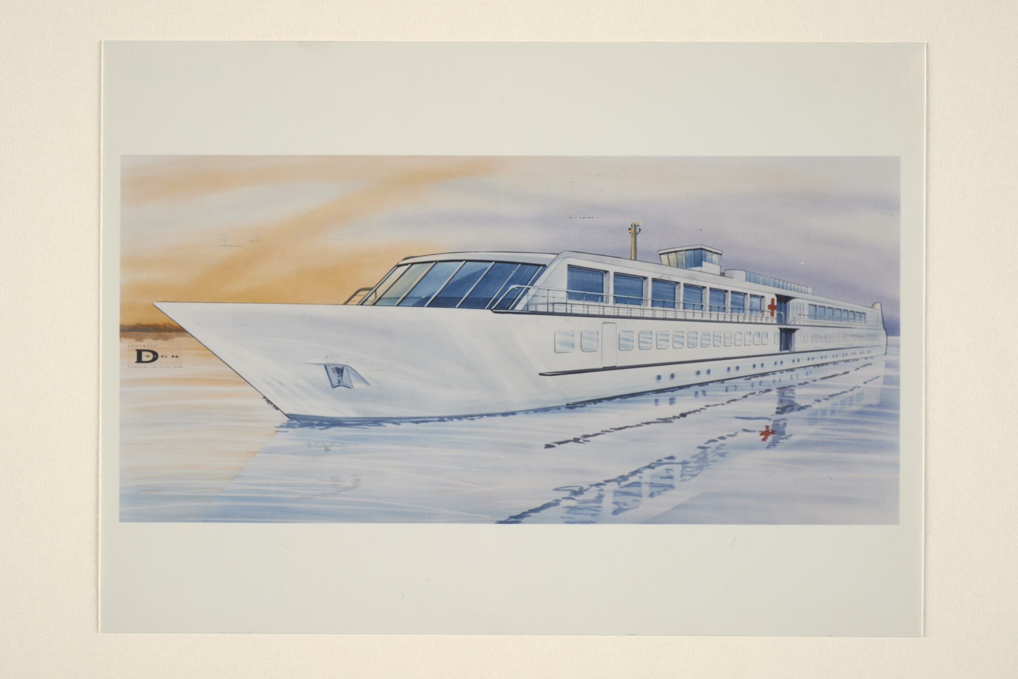 1995.5099; Een artist's impression van het vakantieschip J. Henry Dunant; foto