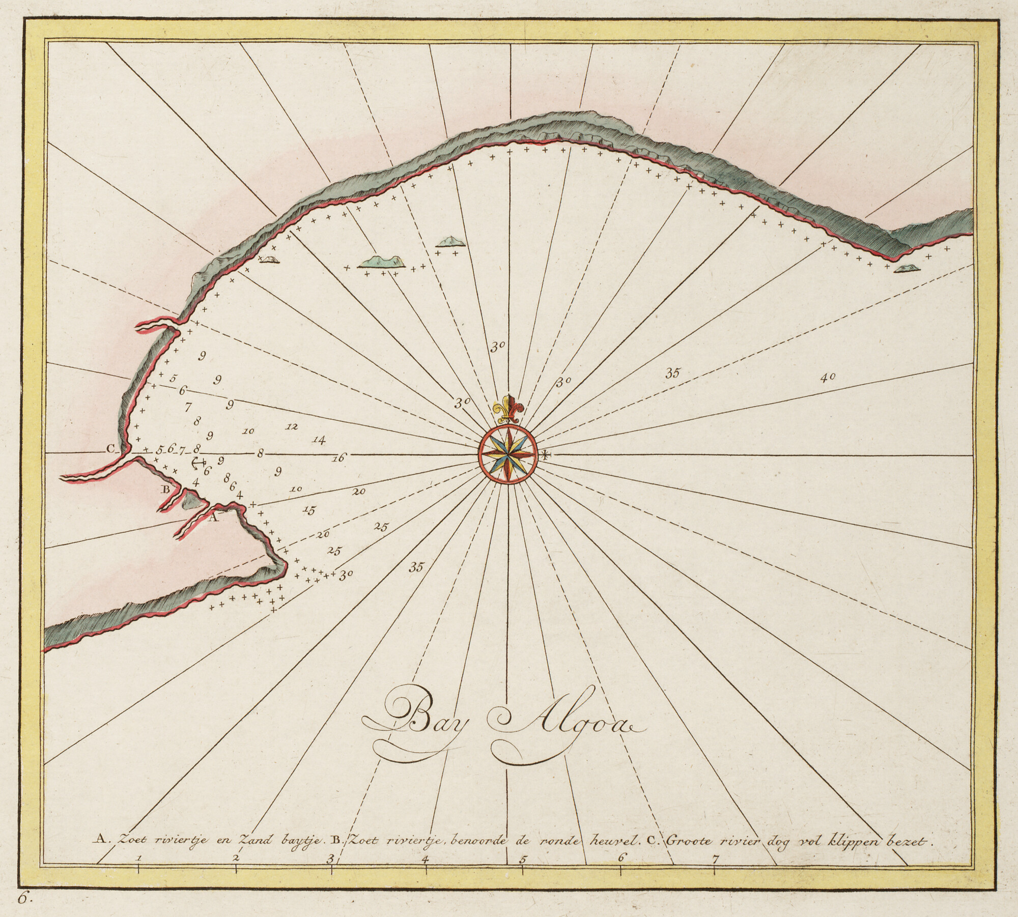 B.0032(109)6 [kaart 020]; Zeekaart van Algoabaai in Zuid-Afrika; zeekaart