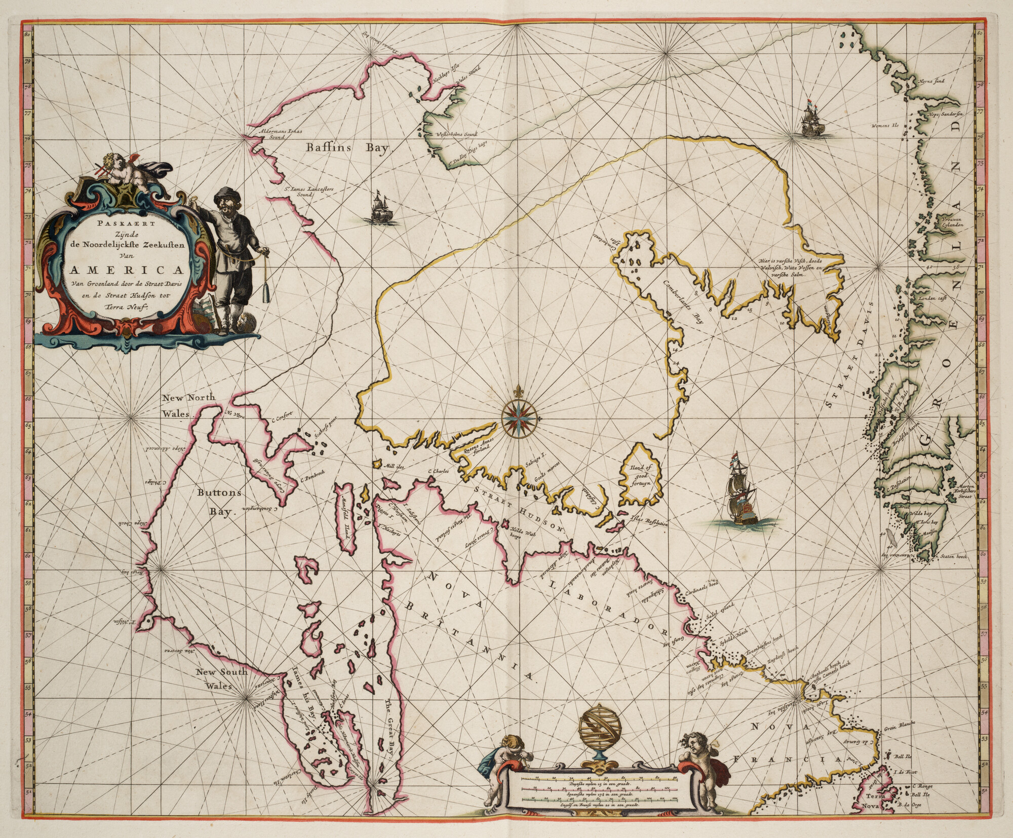 S.1034(17) [kaart 033]; Zeekaart van de noordoostkust van Canada en de westkust van Groenland; zeekaart