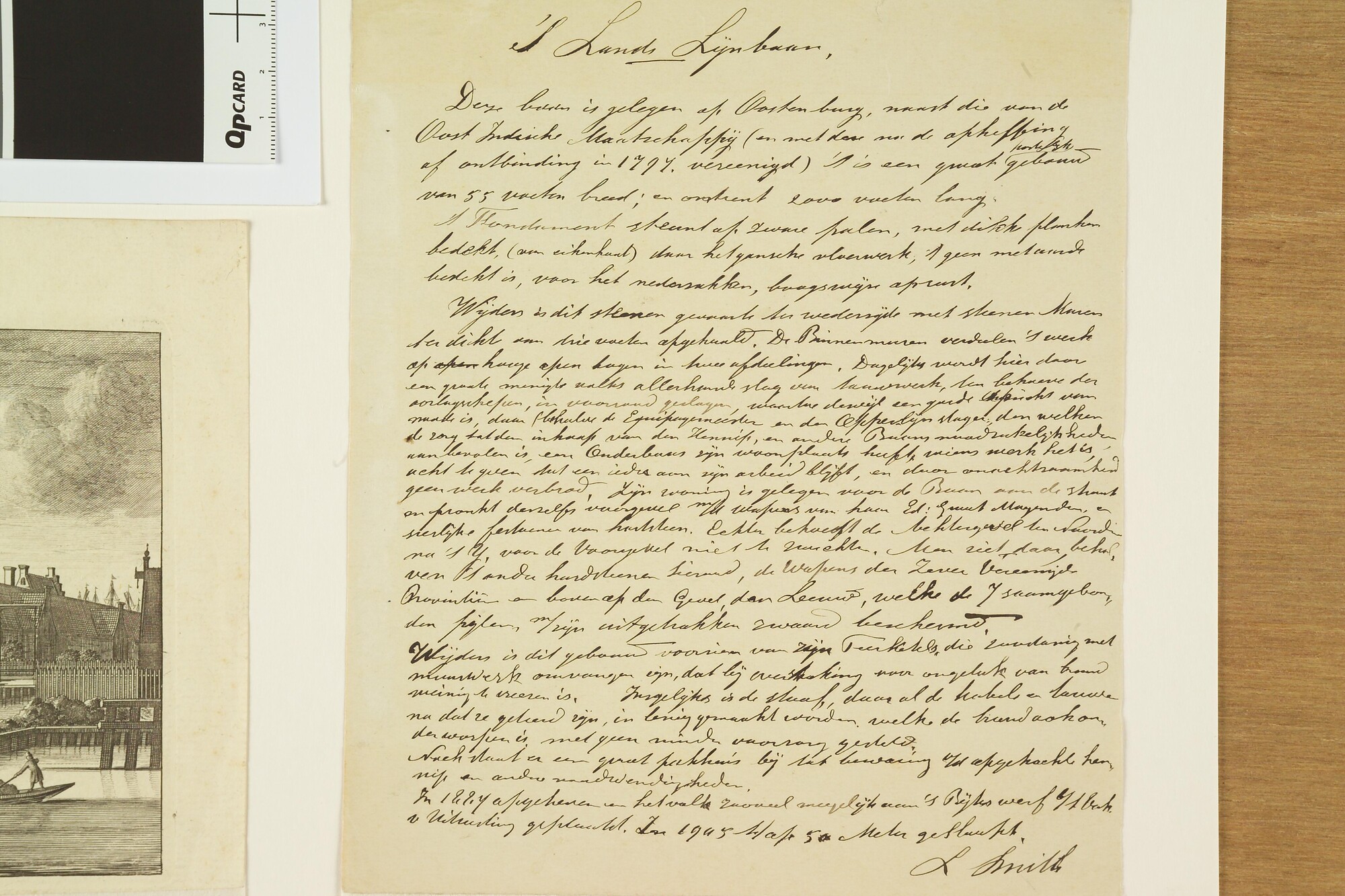 A.0334(02); 's Lands- en Oost-Indische Lijnbanen op de Oostenburgergracht; prent