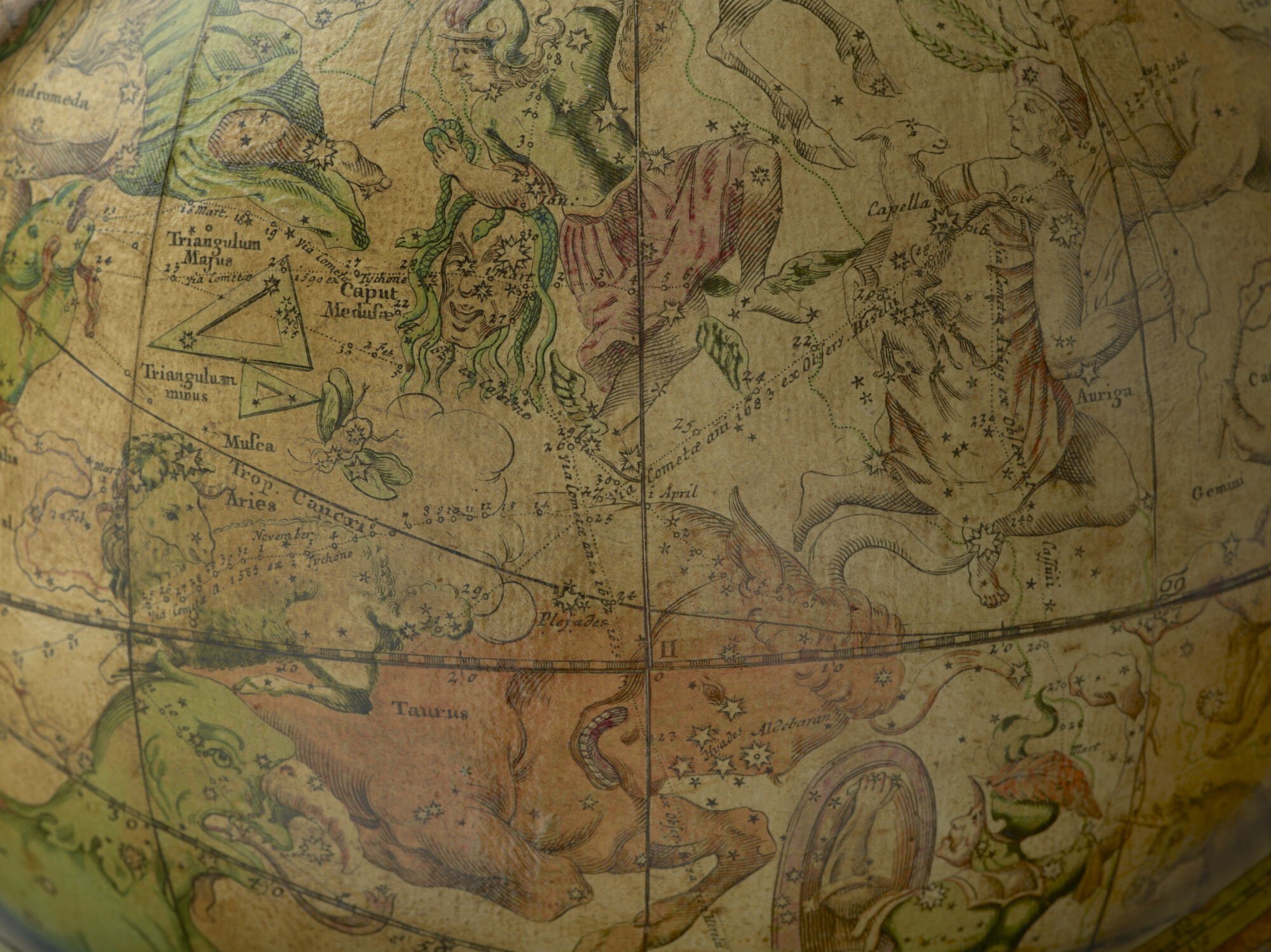 A.1470(02); Hemelglobe van 32 cm. in doorsnede door Johann Gabriel Doppelmayer, 1728; globe