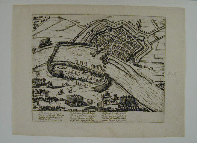 A.0145(027)270; Venlo bij Verdrag overgegaan naar de Spanjaarden, 28 juni 1586; prent