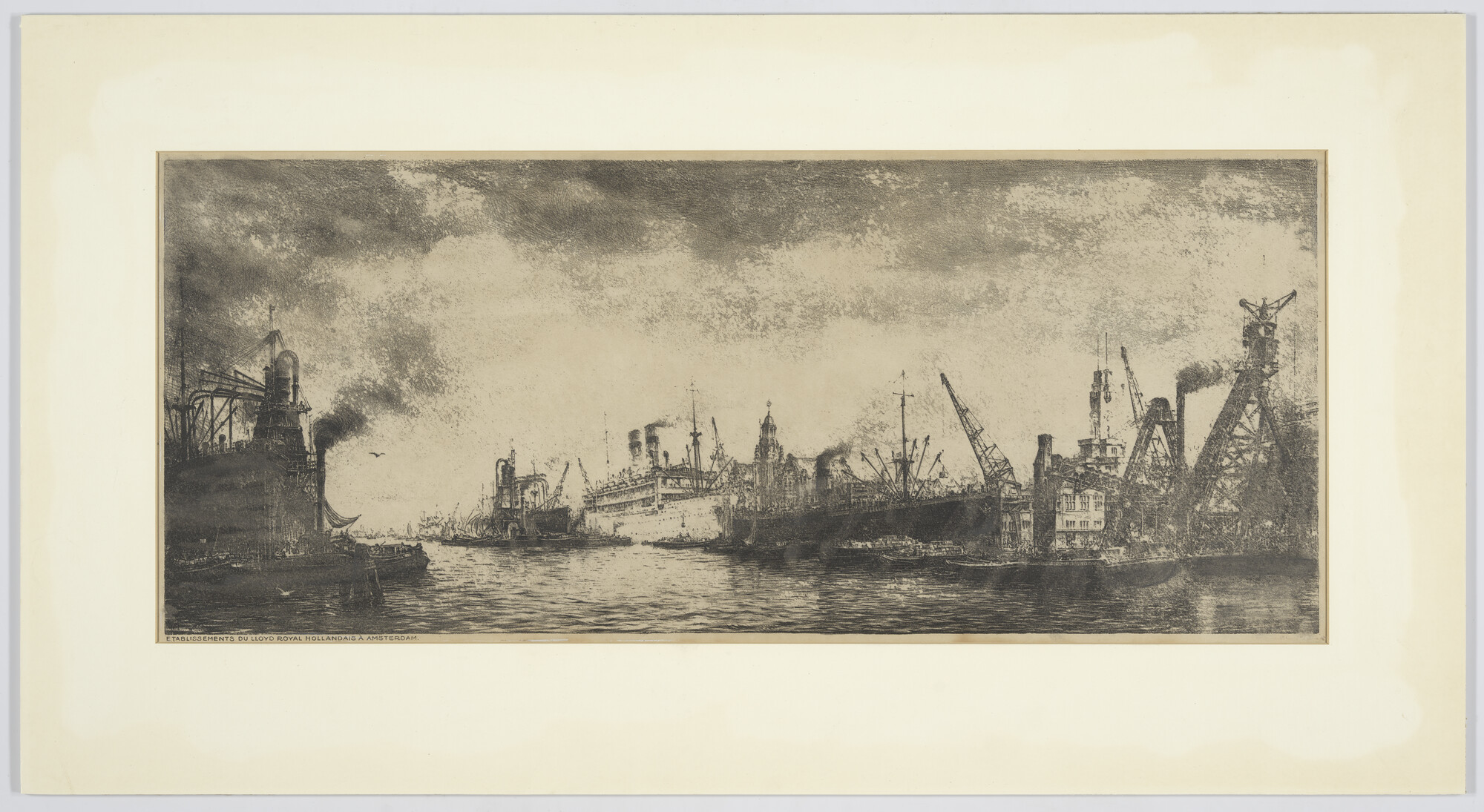 2006.0042; Het etablissement van de Koninklijke Hollandsche Lloyd te Amsterdam; lithografie