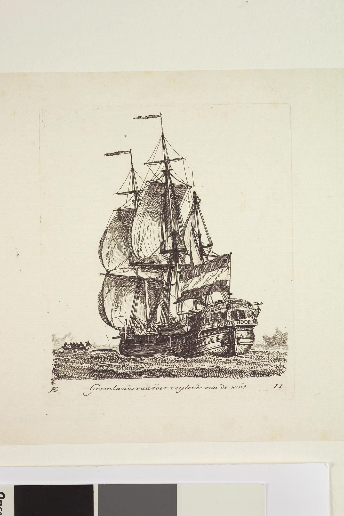 A.0149(0133); Prent van een bootschip of Groenlandvaarder; prent