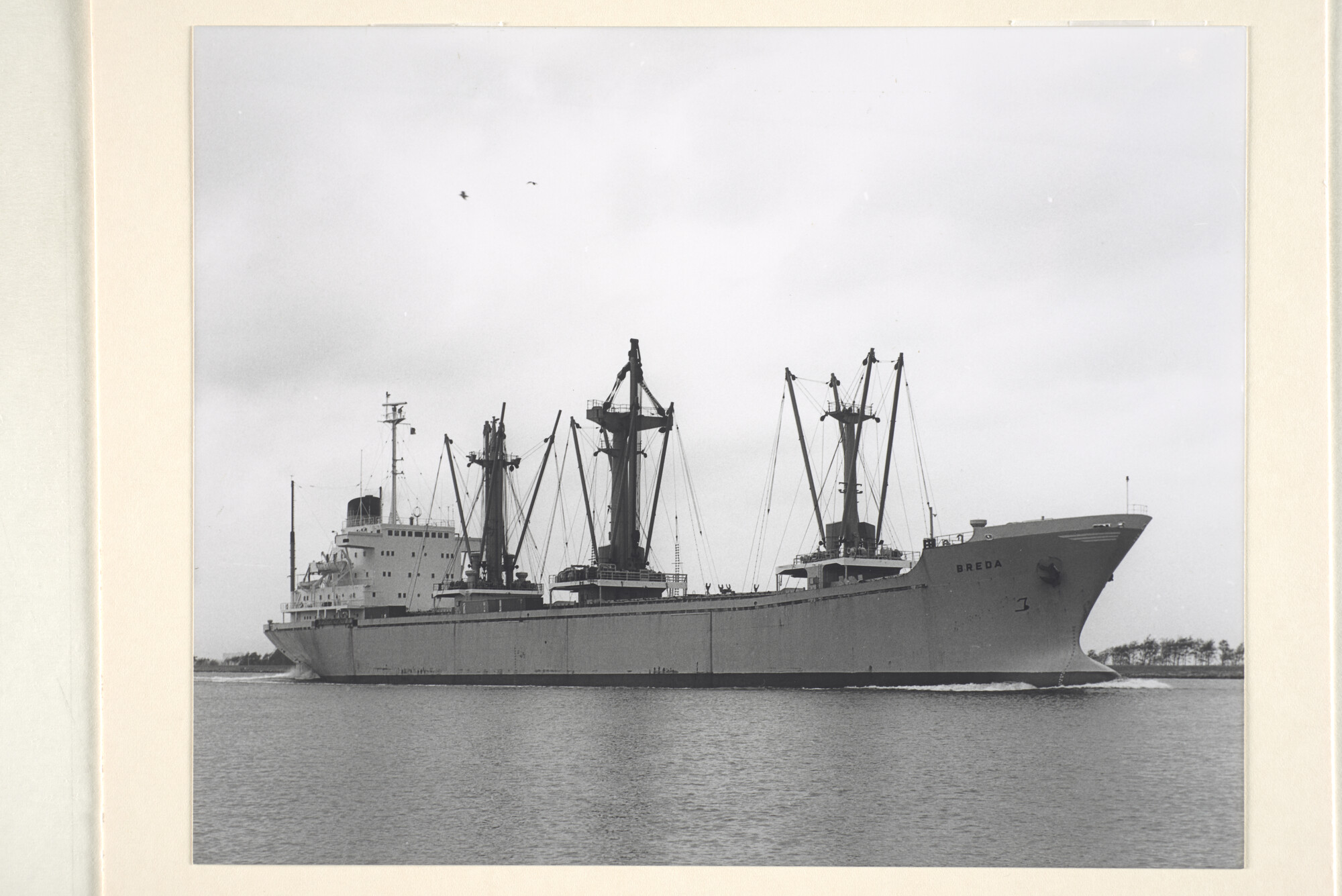 1996.1198; Het vrachtschip ms. Breda (ex- Gordian) van Nedlloyd Lijnen gezien op het Noordzeekanaal; foto