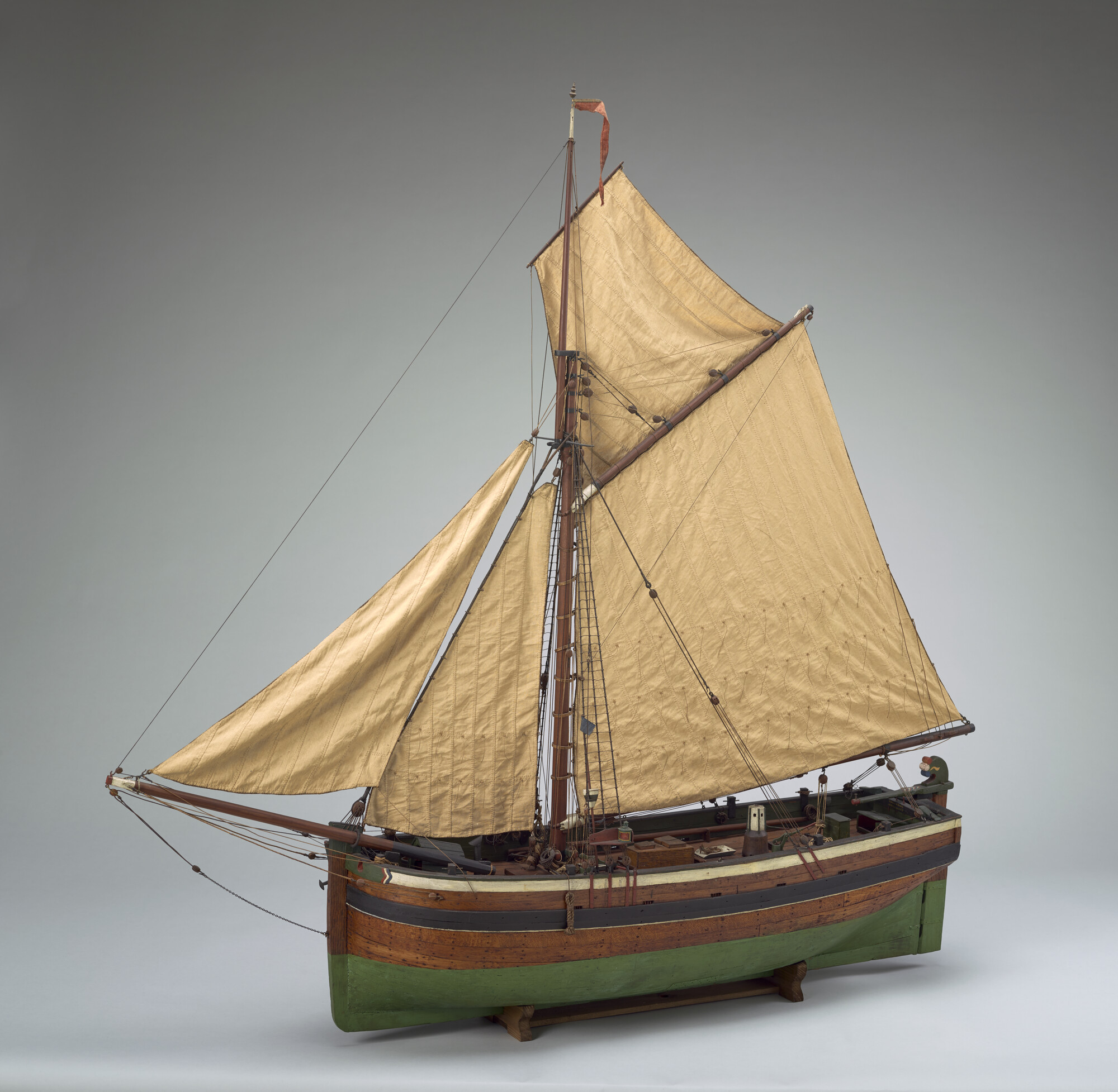 A.0729; Model van de vissloep Volharding; scheepsmodel