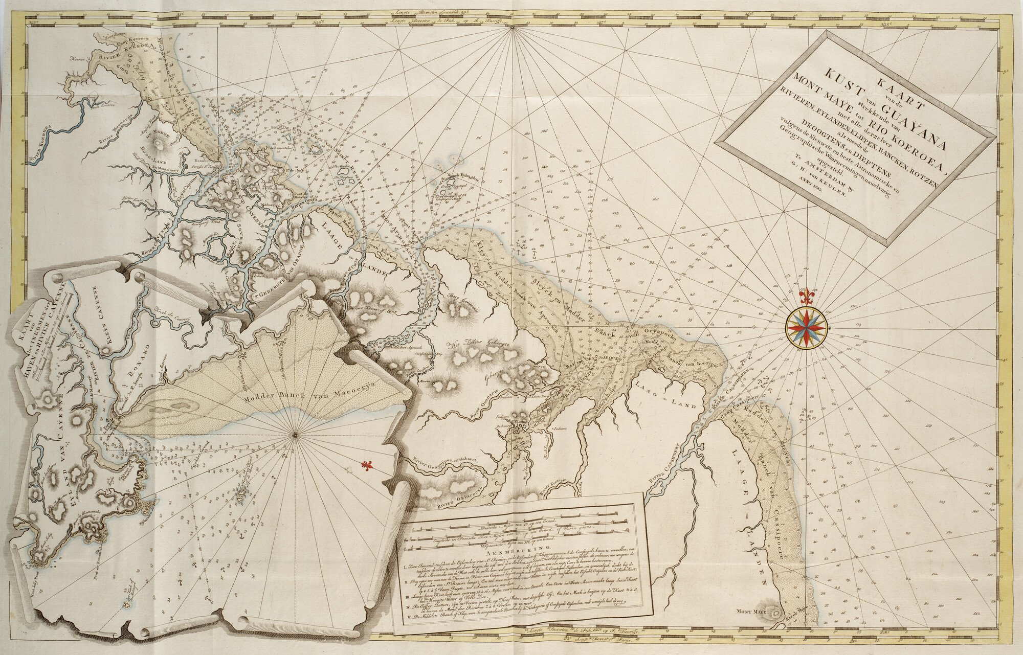 B.0032(109)4 [kaart 007]; Kaart van de kust van Frans Guyana van Mont Maye tot Rio Koeroea; kaart