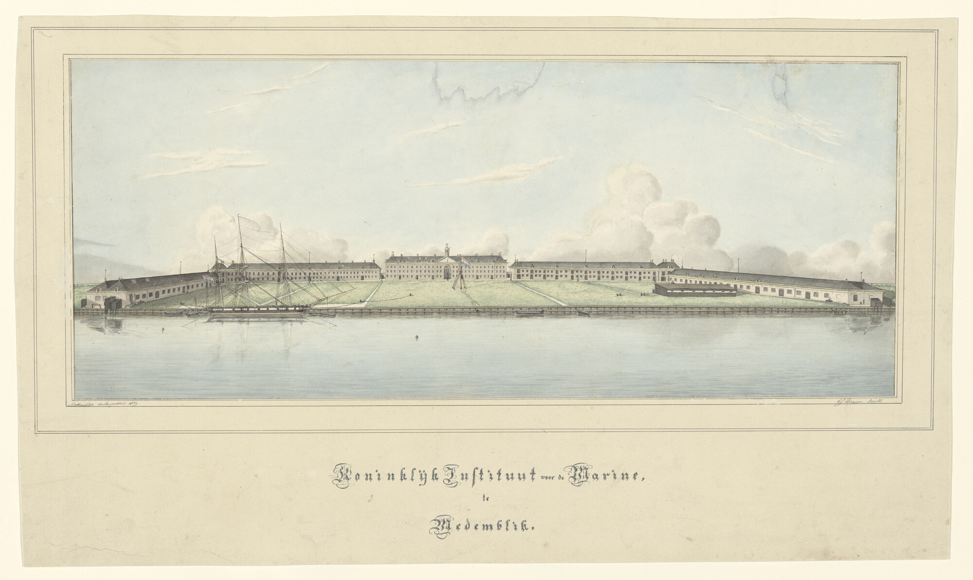 S.3196; Het Koninklijk Instituut voor de Marine te Medemblik; tekening