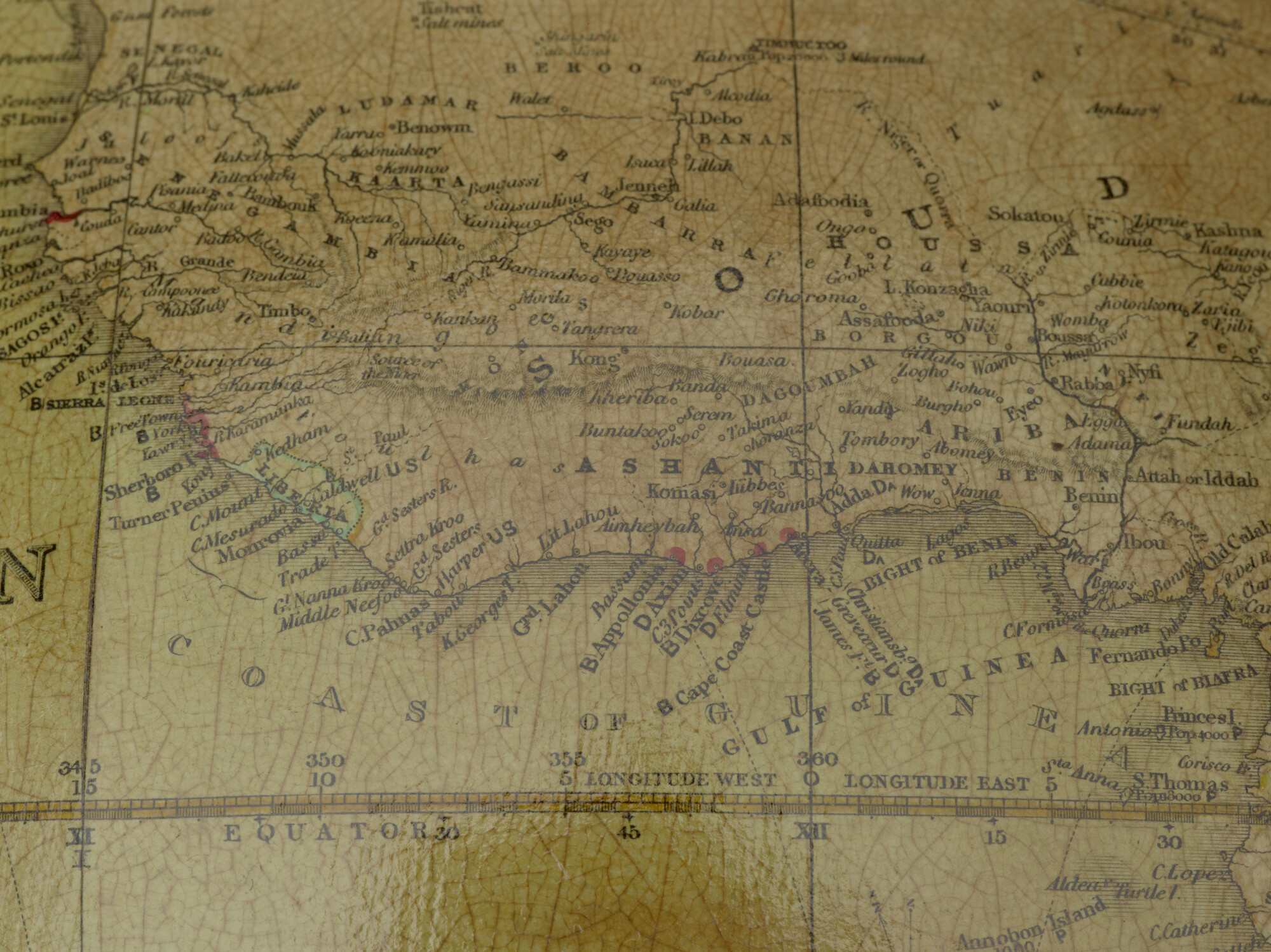 A.0145(025)21; Aardglobe van 45,5 cm doorsnede door Thomas Malby & Son te Londen uit 1860; globe