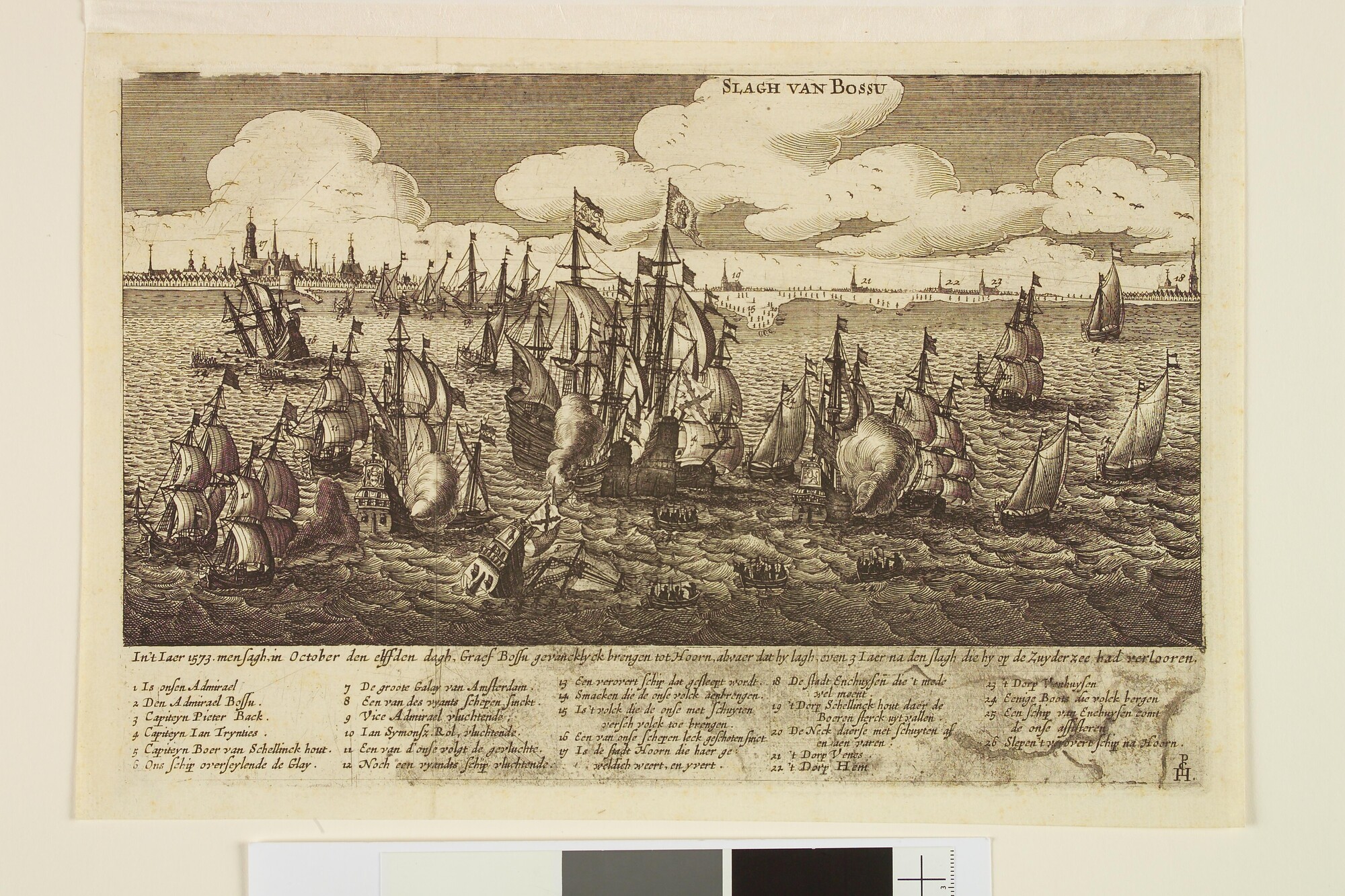 S.0309(03); De Zeeslag op de Zuiderzee, 1573; prent