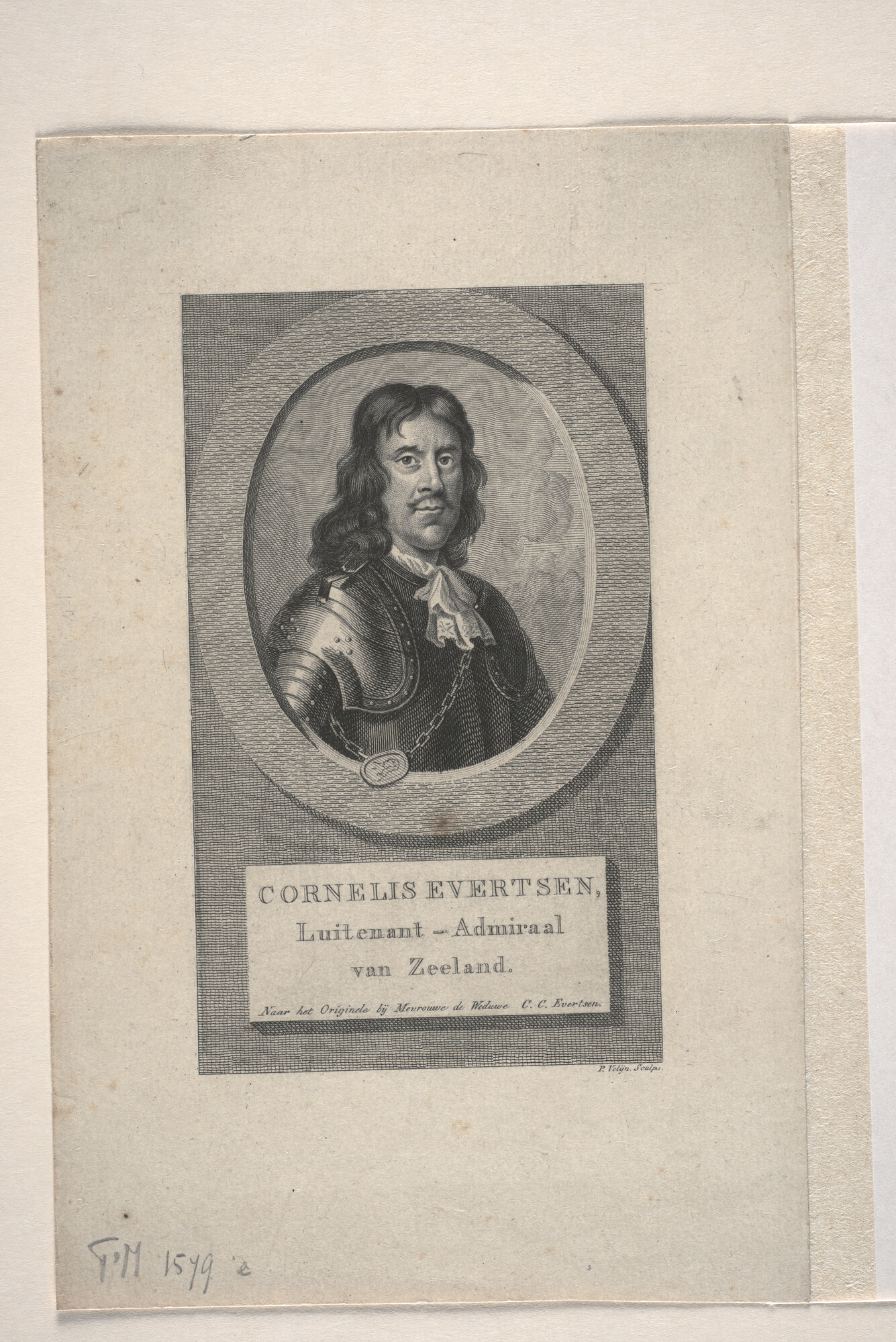 S.2644(06); Portret van Luitenant-Admiraal Johan Evertsen; prent
