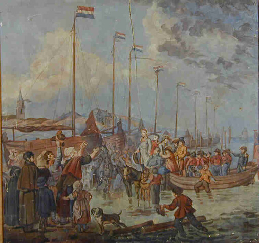 1998.1819; Beschilderd paneel uit de kinderkamer van het passagiersschip ms. Johan van Oldenbarnevelt; schilderij